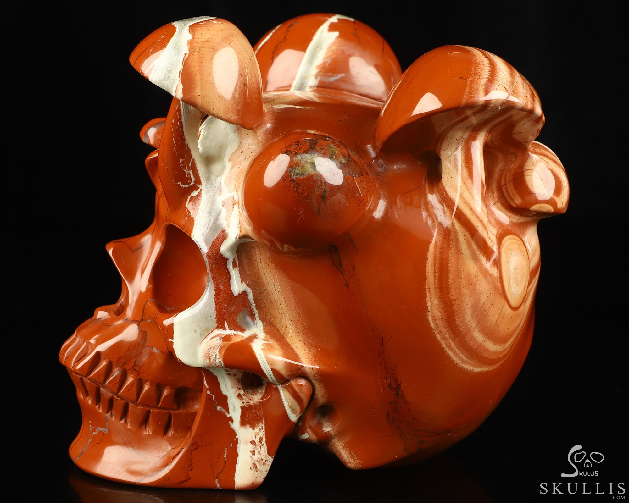5.2" Red Jasper Hand Carved Mushroom Crystal Skull Sculpture, Crystal Healing 5.2" Red Jasper Hand Carved Mushroom Crystal Skull Sculpture, Crystal Healing