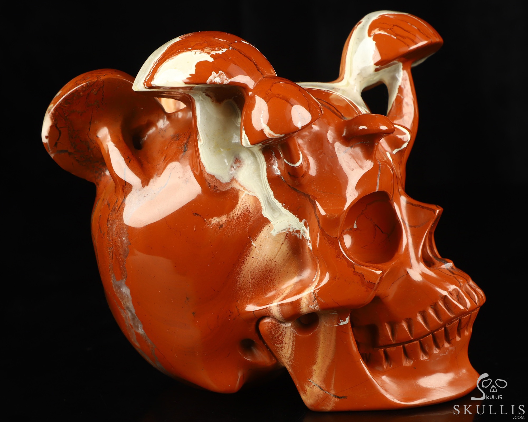 5.2" Red Jasper Hand Carved Mushroom Crystal Skull Sculpture, Crystal Healing 5.2" Red Jasper Hand Carved Mushroom Crystal Skull Sculpture, Crystal Healing
