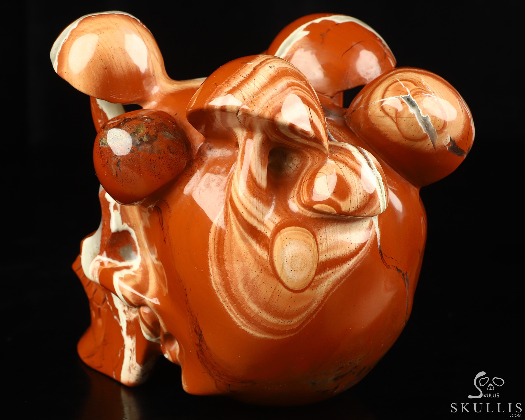 5.2" Red Jasper Hand Carved Mushroom Crystal Skull Sculpture, Crystal Healing 5.2" Red Jasper Hand Carved Mushroom Crystal Skull Sculpture, Crystal Healing
