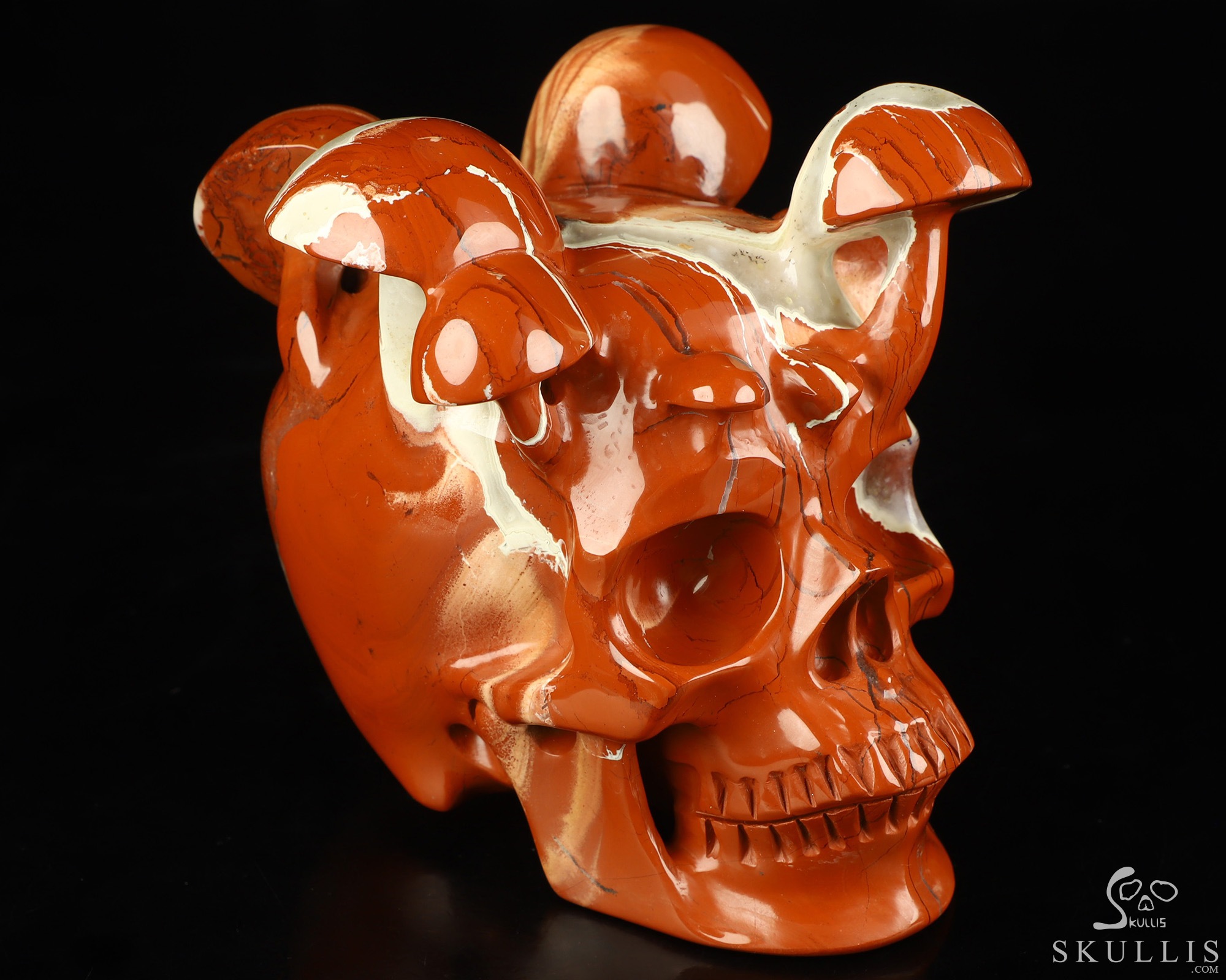 5.2" Red Jasper Hand Carved Mushroom Crystal Skull Sculpture, Crystal Healing 5.2" Red Jasper Hand Carved Mushroom Crystal Skull Sculpture, Crystal Healing
