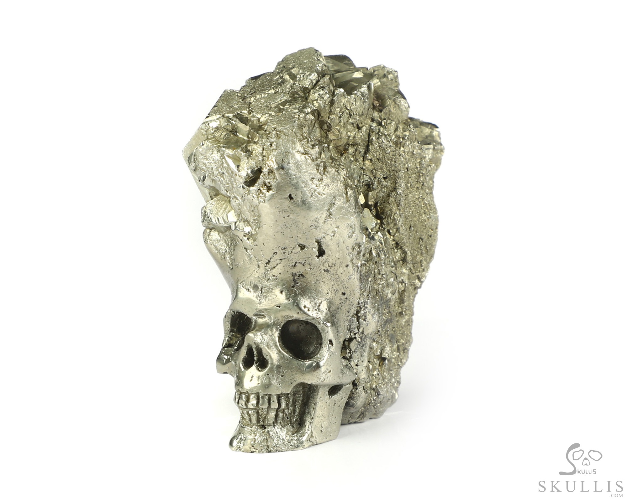 1.7" Pyrite Hand Carved Crystal Skull Fine Art Sculpture, Crystal Healing 1.7" Pyrite Hand Carved Crystal Skull Fine Art Sculpture, Crystal Healing