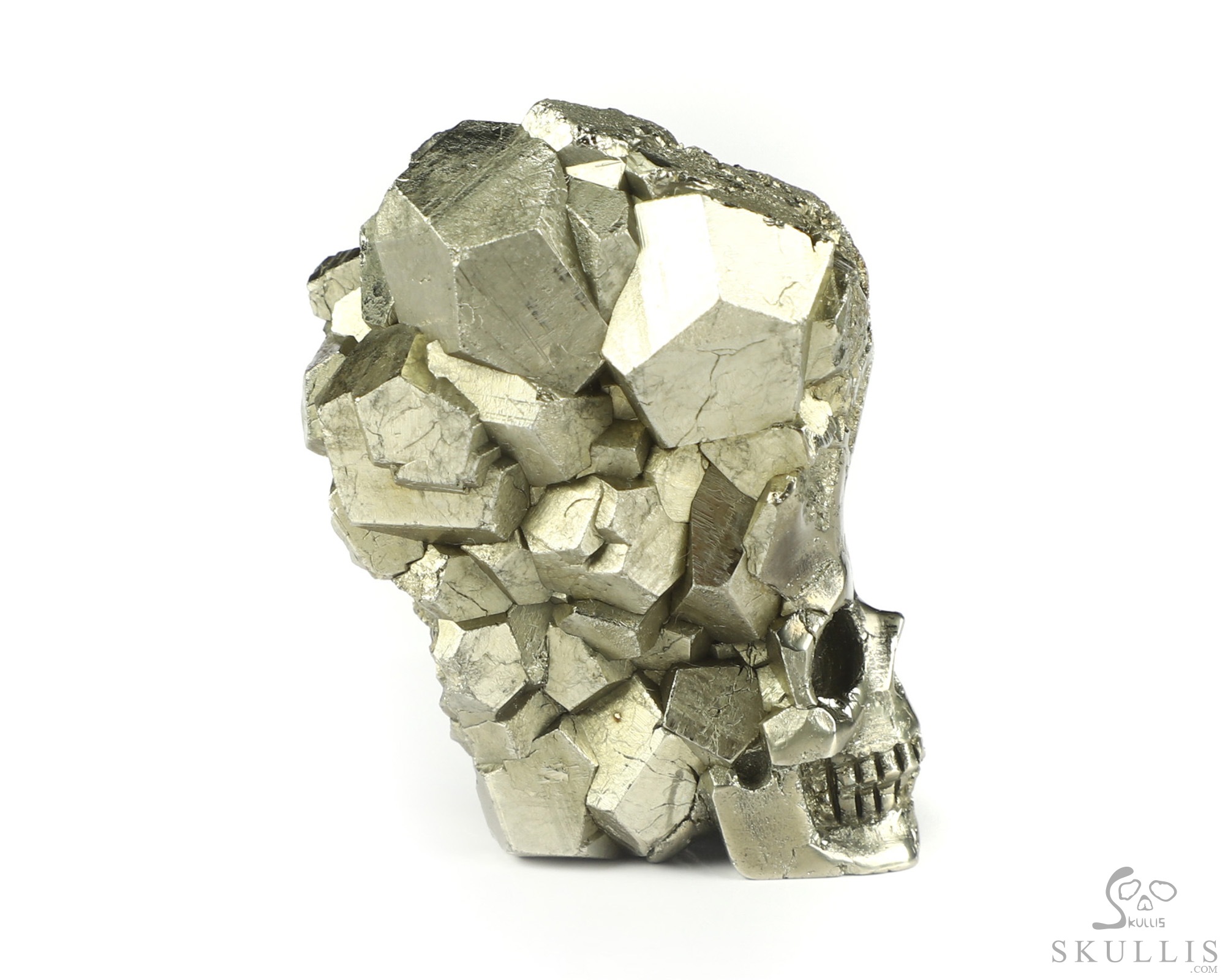 1.7" Pyrite Hand Carved Crystal Skull Fine Art Sculpture, Crystal Healing 1.7" Pyrite Hand Carved Crystal Skull Fine Art Sculpture, Crystal Healing