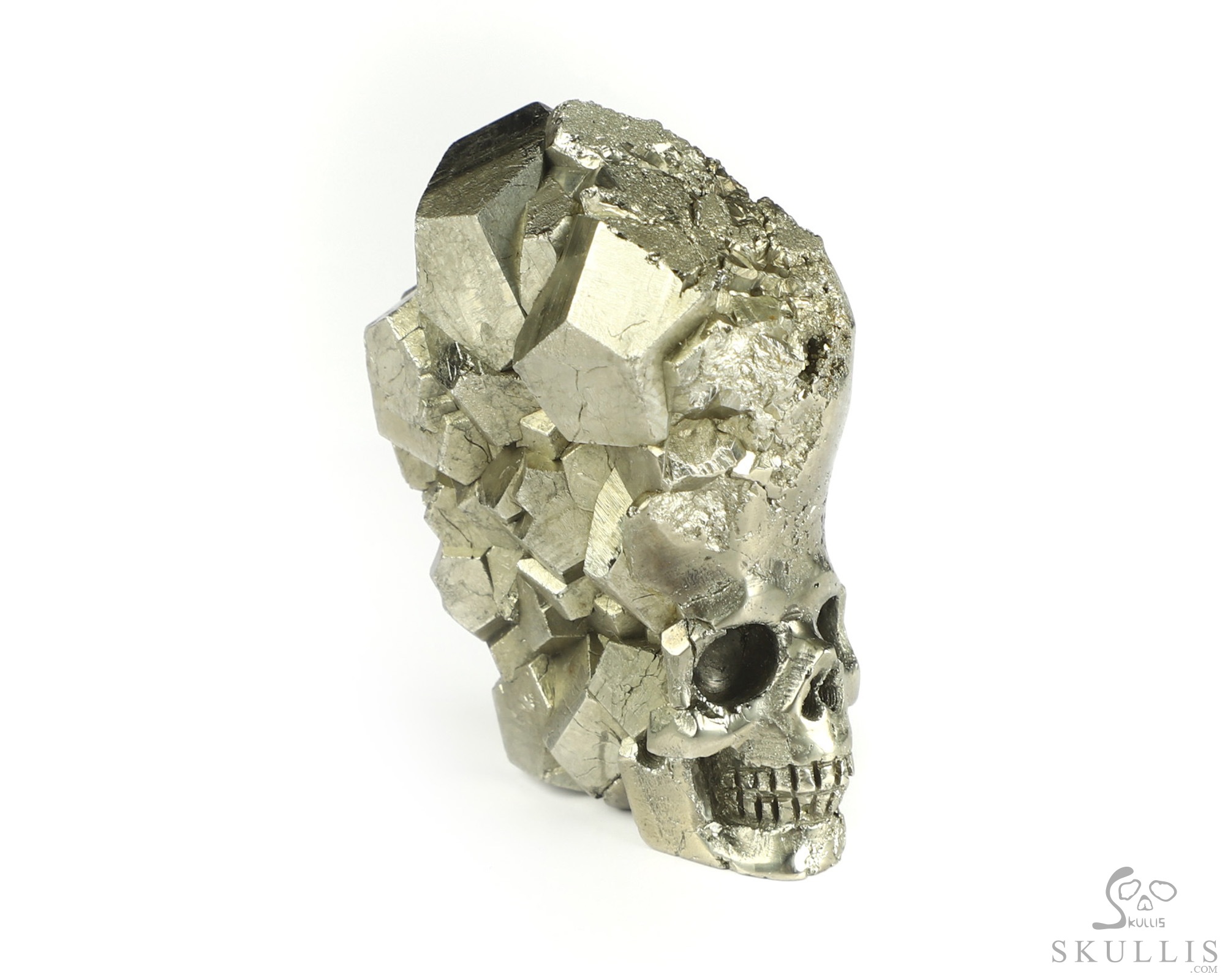 1.7" Pyrite Hand Carved Crystal Skull Fine Art Sculpture, Crystal Healing 1.7" Pyrite Hand Carved Crystal Skull Fine Art Sculpture, Crystal Healing