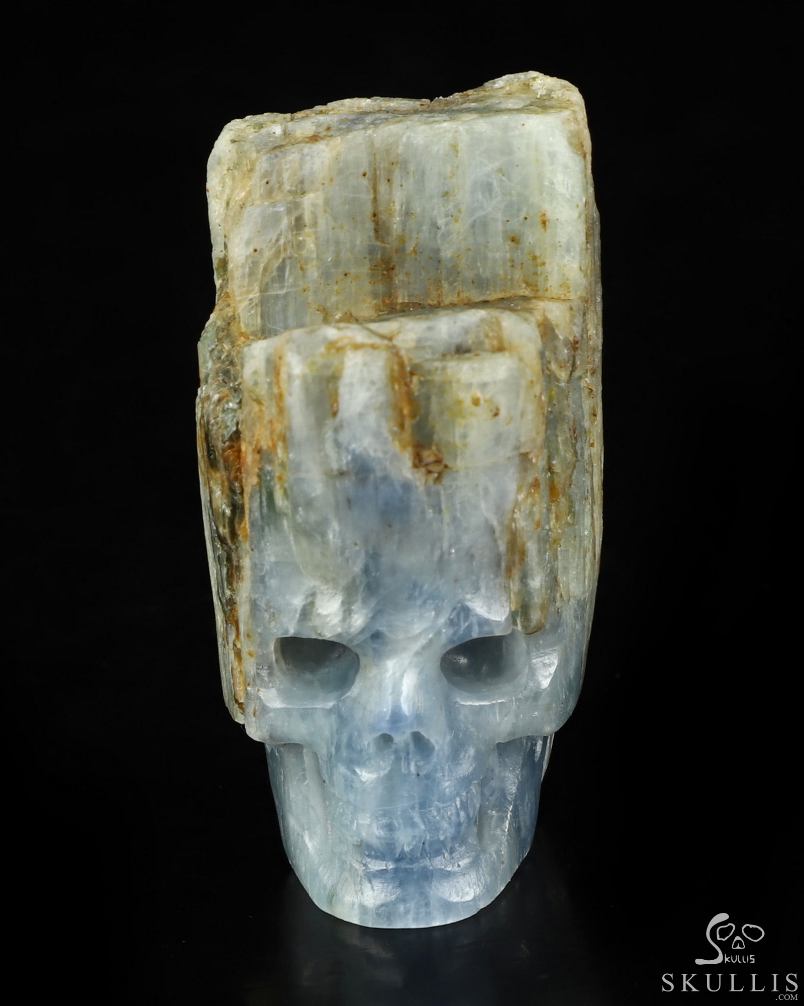 Gemstone 2.0" Kyanite Hand Carved Crystal Skull Fine Art Sculpture, Crystal Healing Gemstone 2.0" Kyanite Hand Carved Crystal Skull Fine Art Sculpture, Crystal Healing