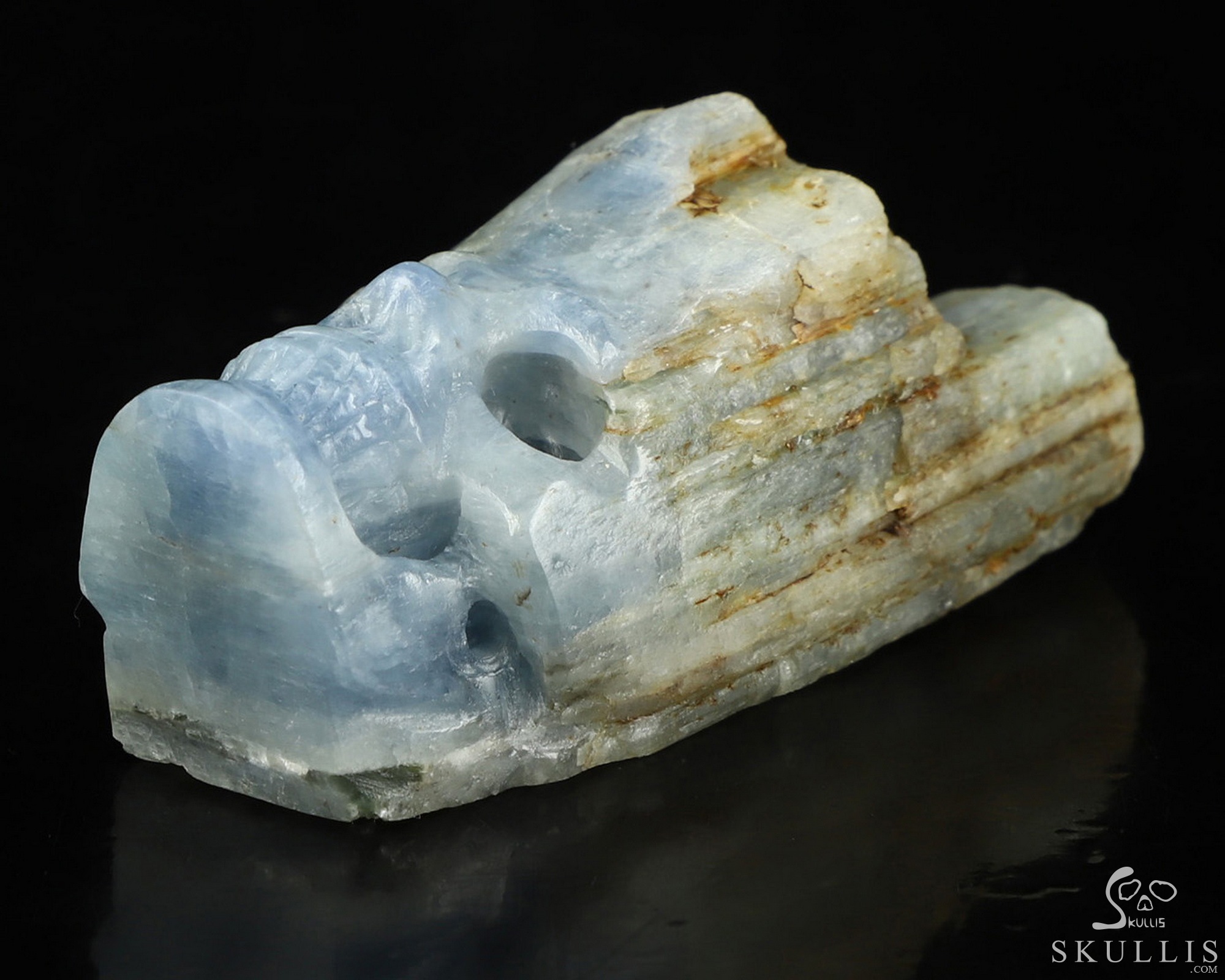 Gemstone 2.0" Kyanite Hand Carved Crystal Skull Fine Art Sculpture, Crystal Healing Gemstone 2.0" Kyanite Hand Carved Crystal Skull Fine Art Sculpture, Crystal Healing