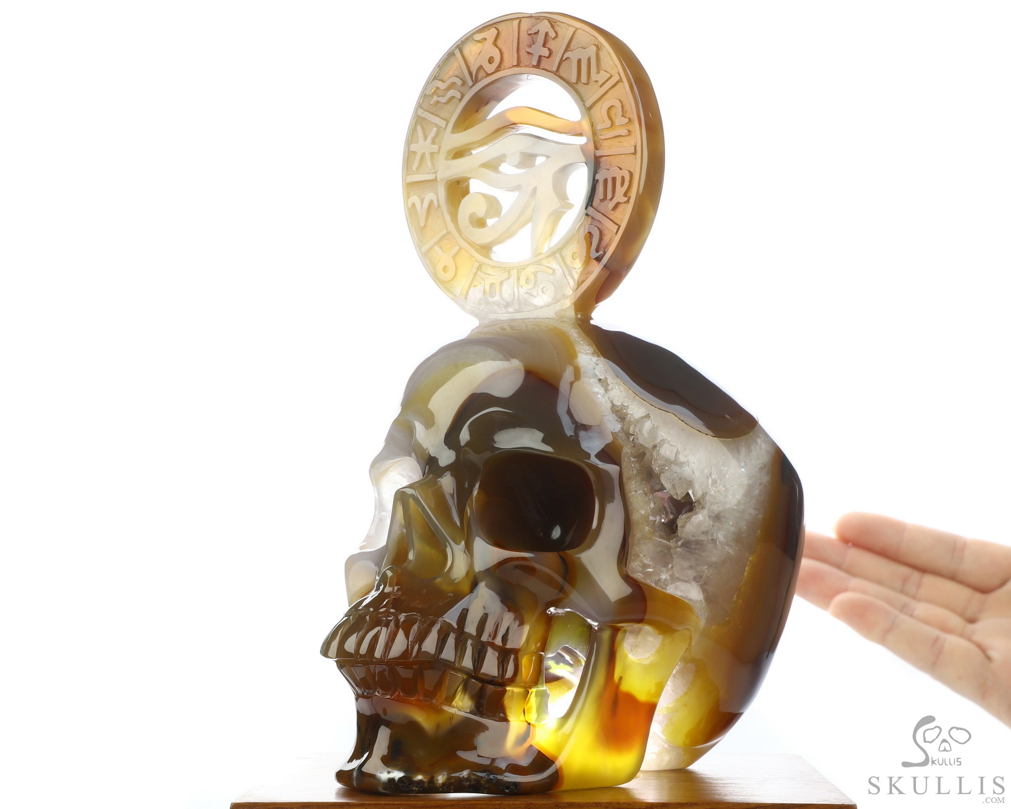 June 10, 2026 ACSAD (A Crystal Skull a Day) - Horus’s Horizon - 7.9" Premium Brazilian Agate Eye of Horus on Crystal Skull Fine Art Sculpture, Crystal Healing June 10, 2026 ACSAD (A Crystal Skull a Day) - Horus’s Horizon - 7.9" Premium Brazilian Agate Eye of Horus on Crystal Skull Fine Art Sculpture, Crystal Healing
