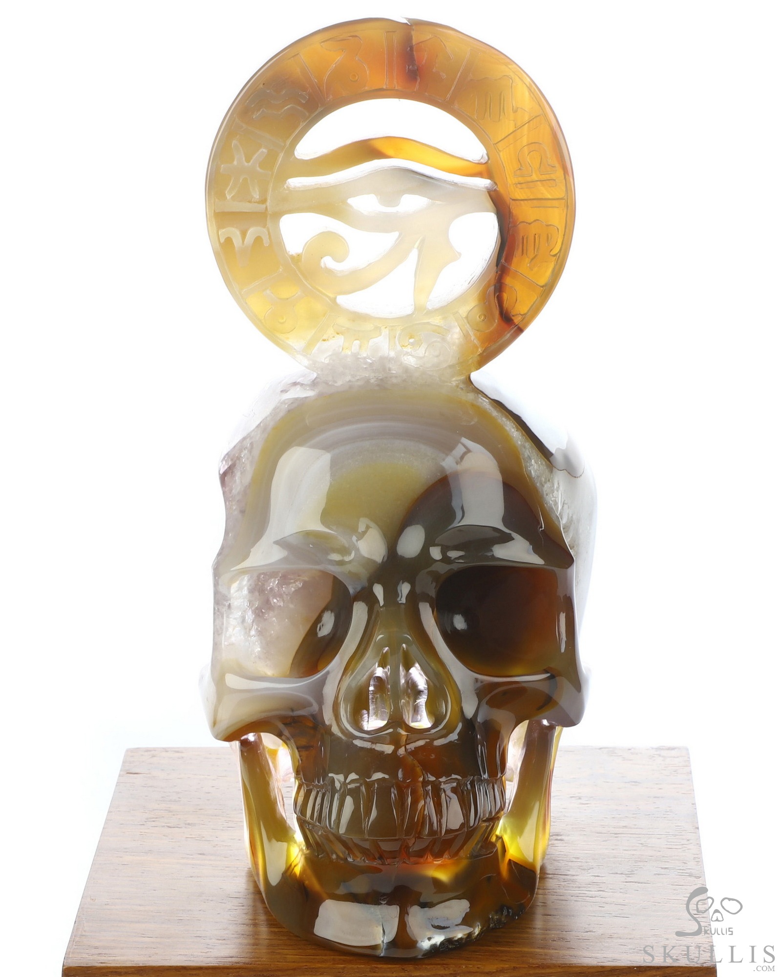 June 10, 2026 ACSAD (A Crystal Skull a Day) - Horus’s Horizon - 7.9" Premium Brazilian Agate Eye of Horus on Crystal Skull Fine Art Sculpture, Crystal Healing June 10, 2026 ACSAD (A Crystal Skull a Day) - Horus’s Horizon - 7.9" Premium Brazilian Agate Eye of Horus on Crystal Skull Fine Art Sculpture, Crystal Healing