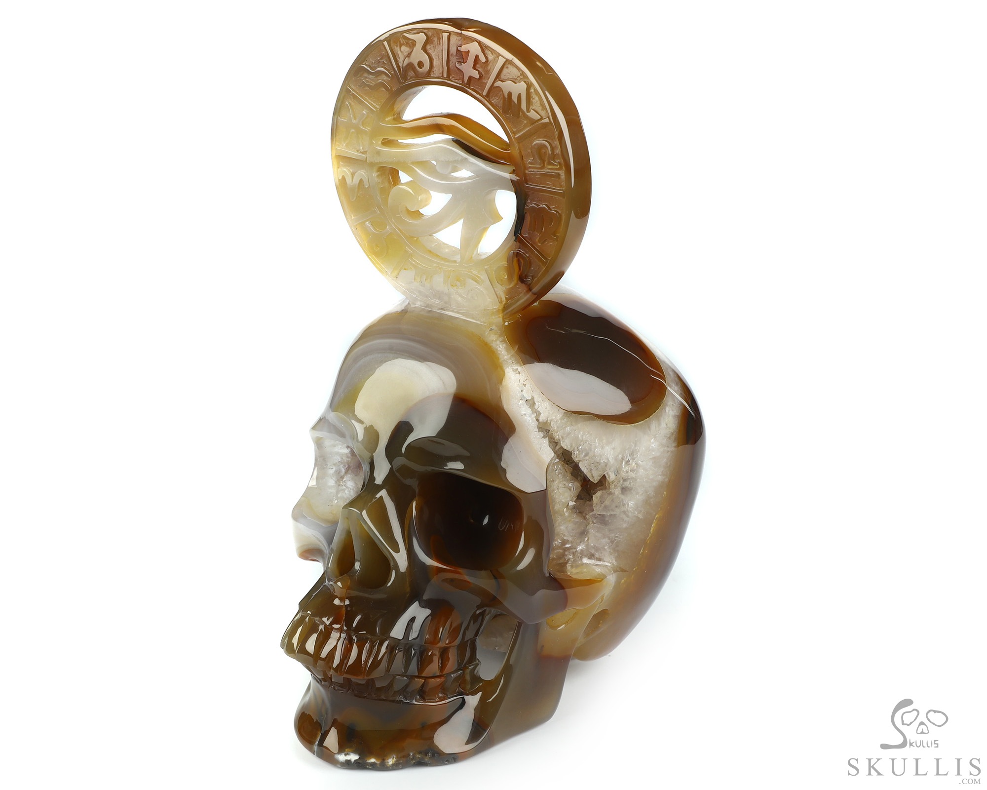 June 10, 2026 ACSAD (A Crystal Skull a Day) - Horus’s Horizon - 7.9" Premium Brazilian Agate Eye of Horus on Crystal Skull Fine Art Sculpture, Crystal Healing June 10, 2026 ACSAD (A Crystal Skull a Day) - Horus’s Horizon - 7.9" Premium Brazilian Agate Eye of Horus on Crystal Skull Fine Art Sculpture, Crystal Healing