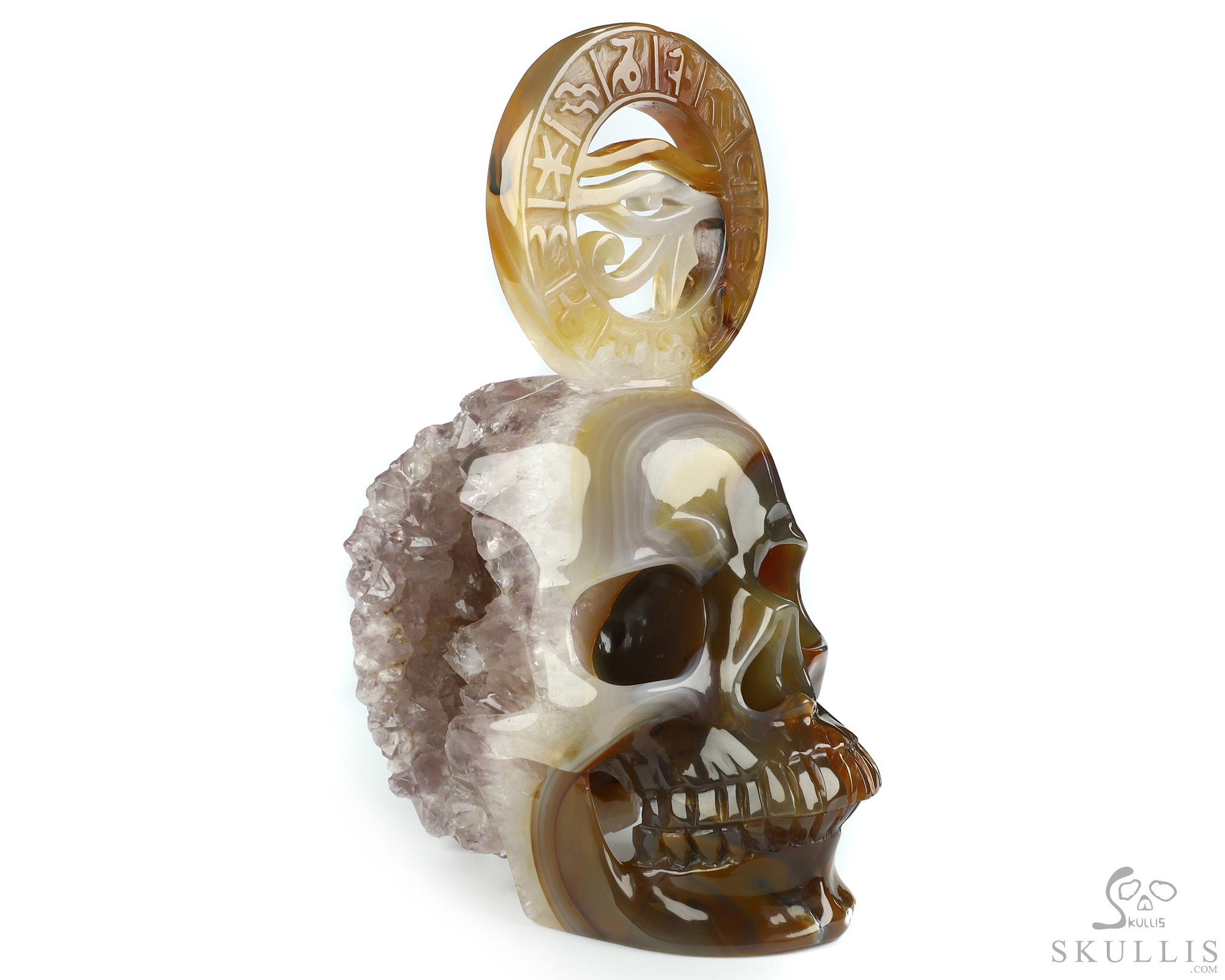 June 10, 2026 ACSAD (A Crystal Skull a Day) - Horus’s Horizon - 7.9" Premium Brazilian Agate Eye of Horus on Crystal Skull Fine Art Sculpture, Crystal Healing June 10, 2026 ACSAD (A Crystal Skull a Day) - Horus’s Horizon - 7.9" Premium Brazilian Agate Eye of Horus on Crystal Skull Fine Art Sculpture, Crystal Healing
