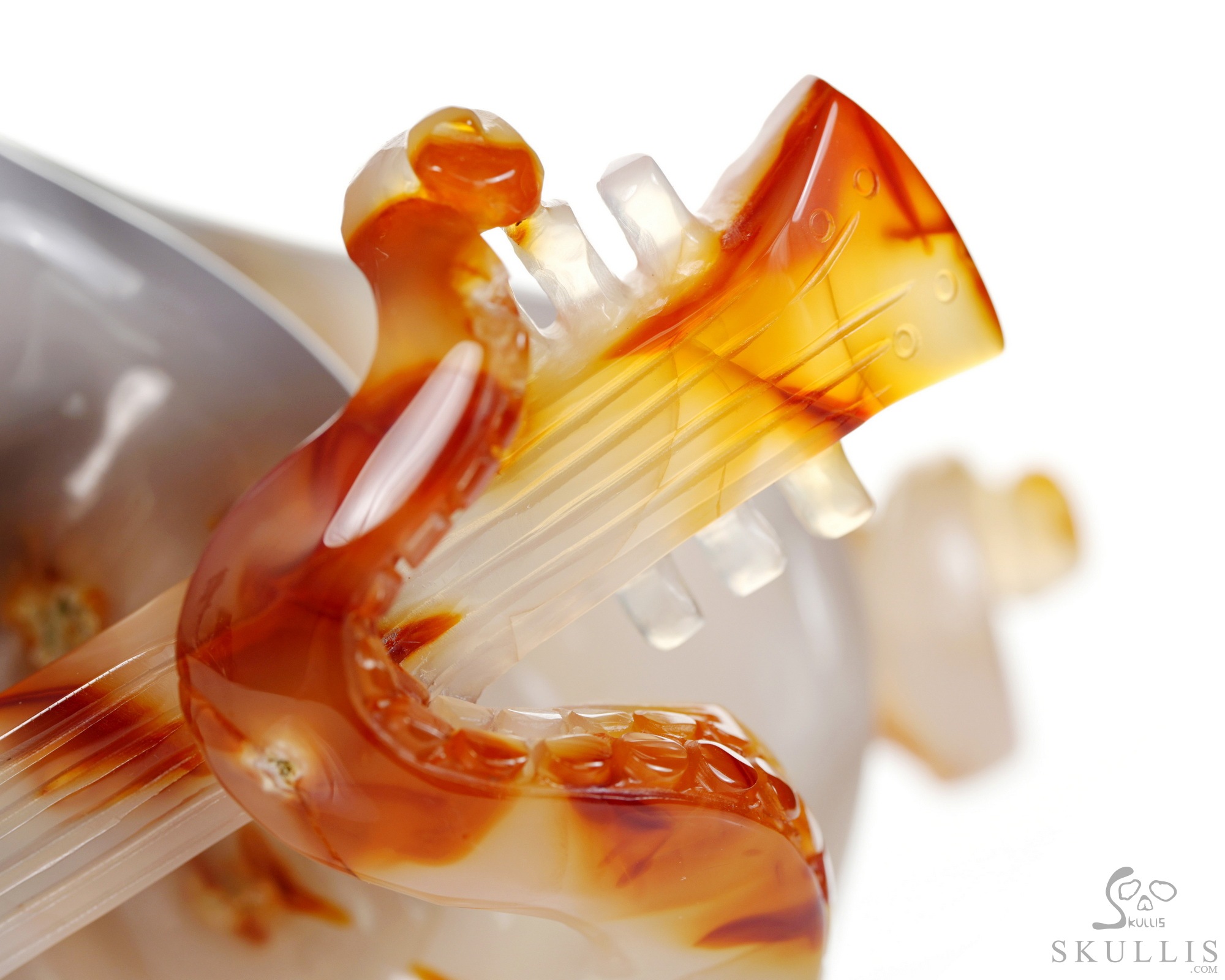 June 1, 2026 ACSAD (A Crystal Skull a Day) - Ocean Octave - Carnelian Carved Octopus Skull Guitar Sculpture June 1, 2026 ACSAD (A Crystal Skull a Day) - Ocean Octave - Carnelian Carved Octopus Skull Guitar Sculpture