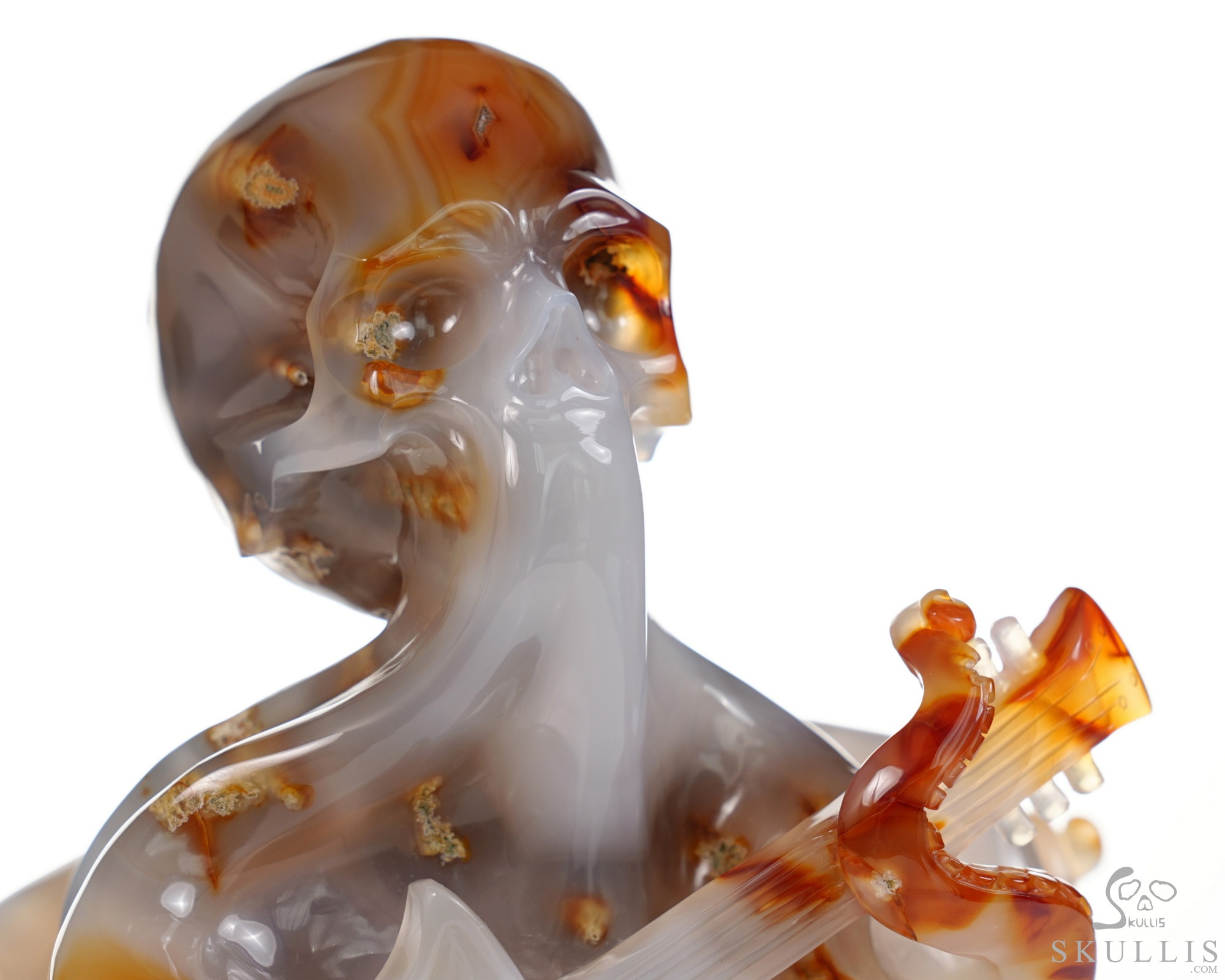 June 1, 2026 ACSAD (A Crystal Skull a Day) - Ocean Octave - Carnelian Carved Octopus Skull Guitar Sculpture June 1, 2026 ACSAD (A Crystal Skull a Day) - Ocean Octave - Carnelian Carved Octopus Skull Guitar Sculpture