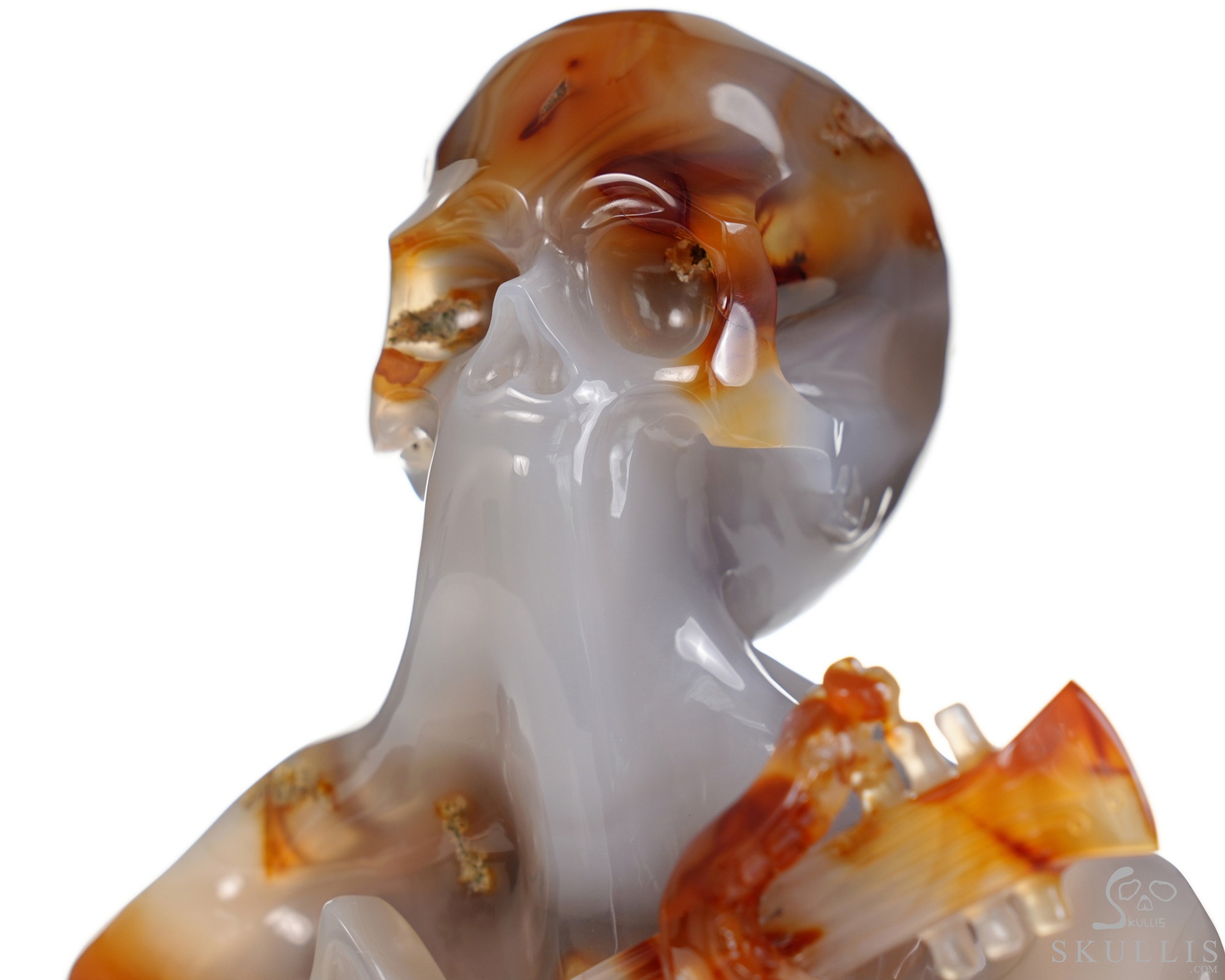 June 1, 2026 ACSAD (A Crystal Skull a Day) - Ocean Octave - Carnelian Carved Octopus Skull Guitar Sculpture June 1, 2026 ACSAD (A Crystal Skull a Day) - Ocean Octave - Carnelian Carved Octopus Skull Guitar Sculpture