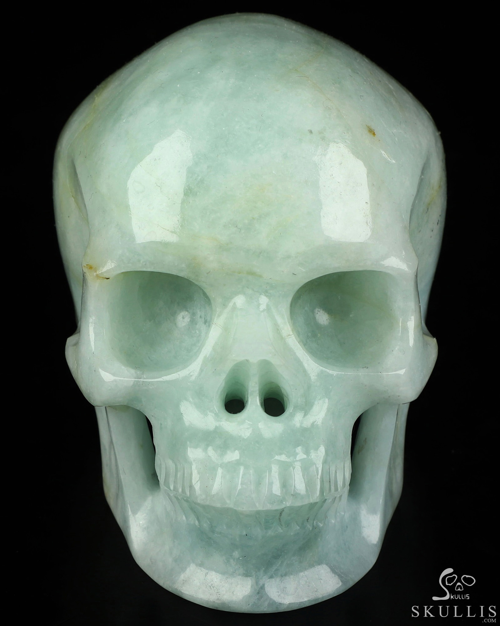Gemstone 4.0" Aquamarine Hand Carved Crystal Skull, Super Realistic, Crystal Healing Gemstone 4.0" Aquamarine Hand Carved Crystal Skull, Super Realistic, Crystal Healing