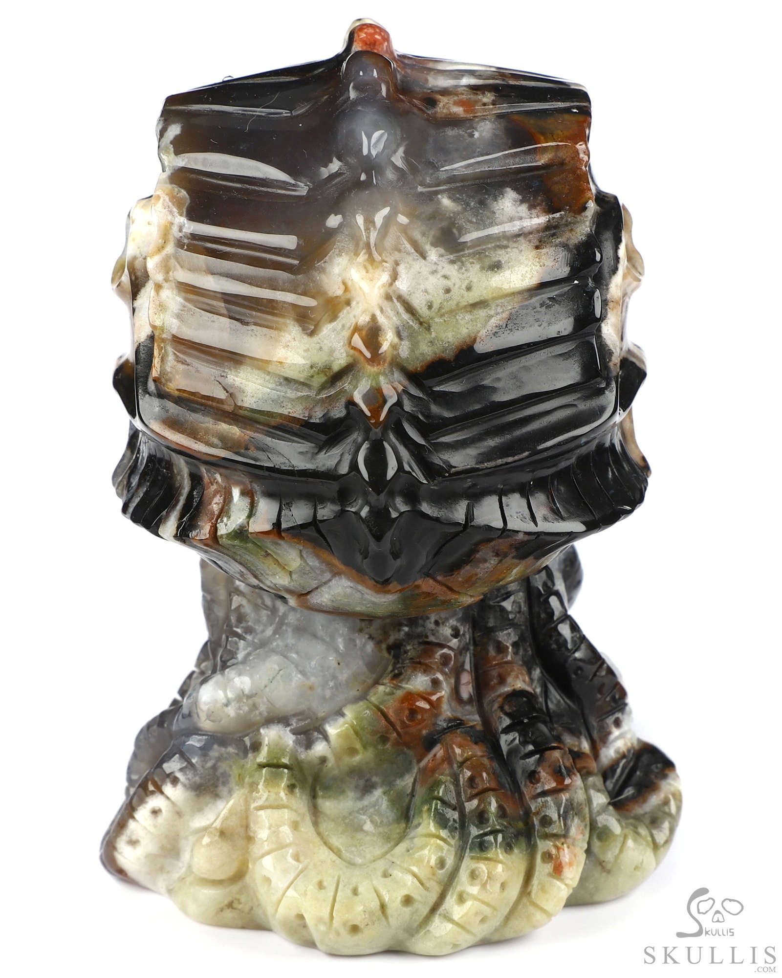 4.1" Black Zebra Agate Hand Carved Crystal Octopus Sculpture, Crystal Healing 4.1" Black Zebra Agate Hand Carved Crystal Octopus Sculpture, Crystal Healing