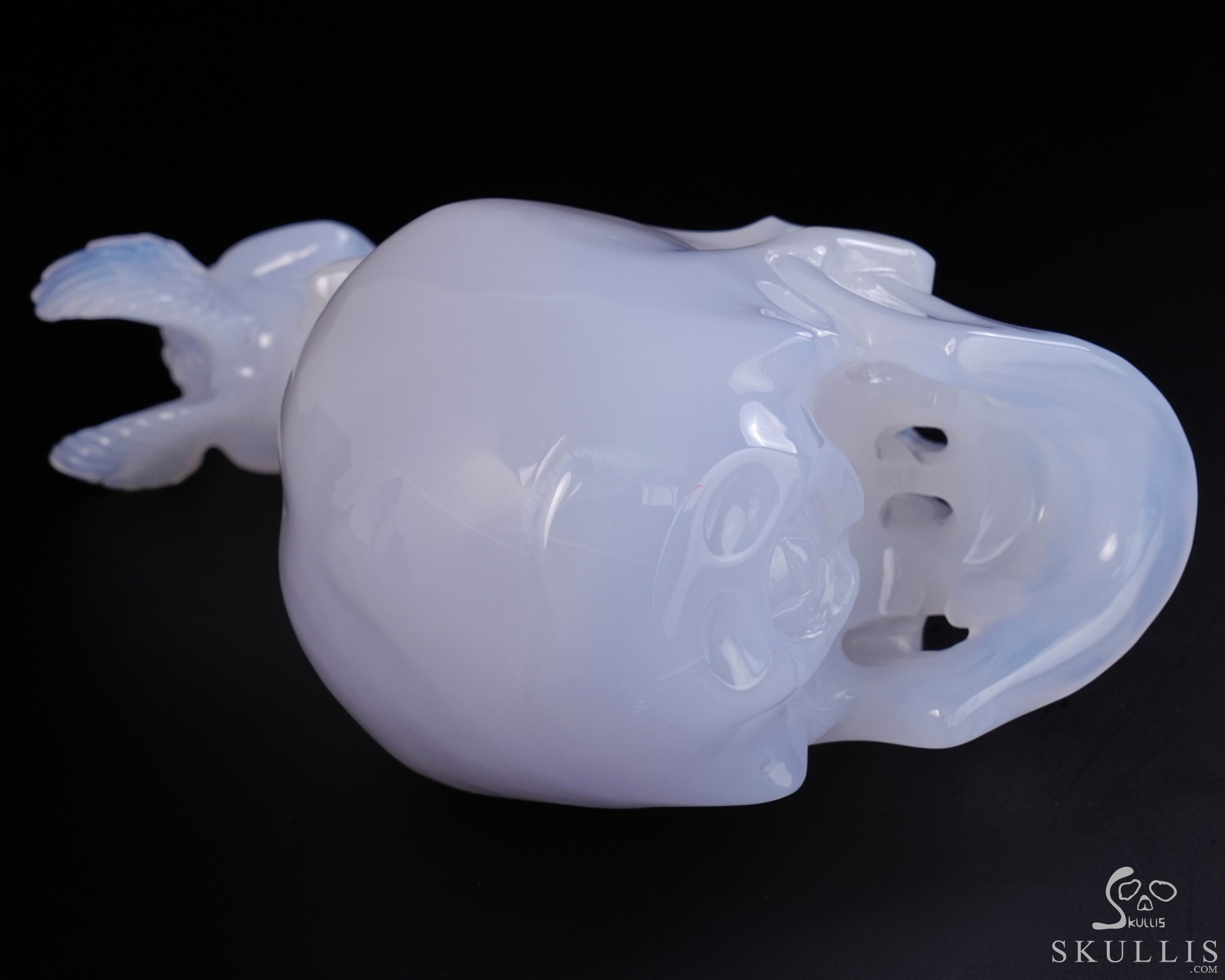 June 4, 2026 ACSAD (A Crystal Skull a Day) - Aiming for Forever - 6.4" Blue Chalcedony Hand Carved Cupid on Crystal Skull Fine Art Sculpture, Crystal Healing June 4, 2026 ACSAD (A Crystal Skull a Day) - Aiming for Forever - 6.4" Blue Chalcedony Hand Carved Cupid on Crystal Skull Fine Art Sculpture, Crystal Healing