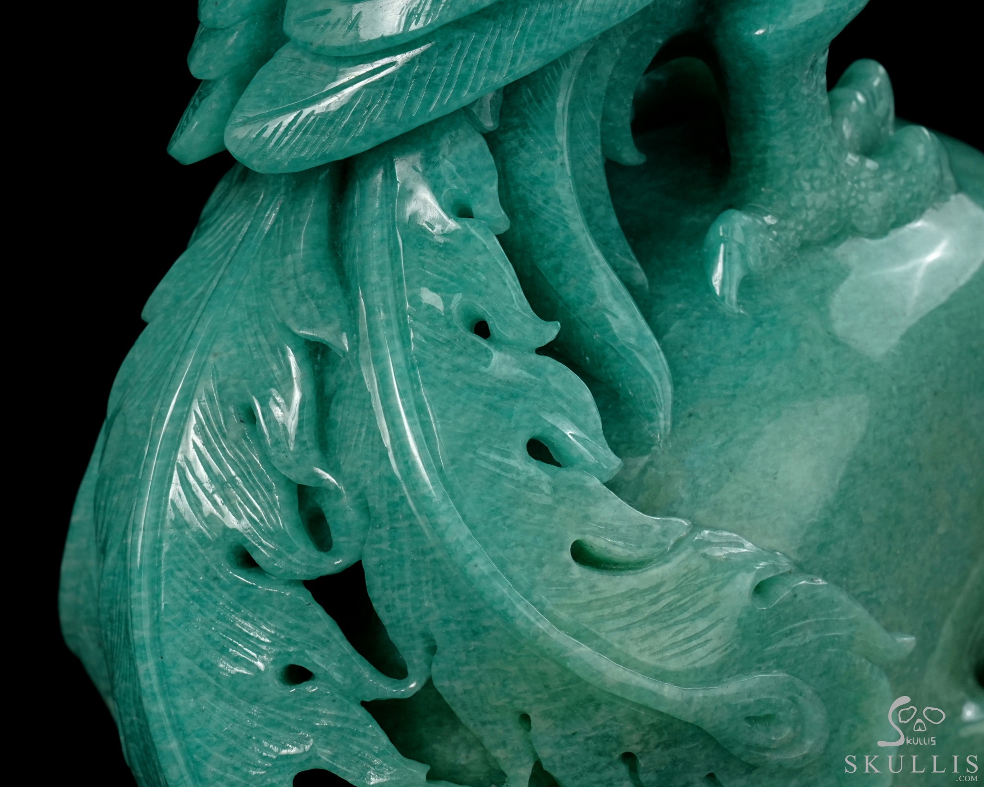 June 7, 2026 ACSAD (A Crystal Skull a Day) - The Unfading Wing - 10.0" Carved Madagascar Amazonite Phoenix on Crystal Skull Sculpture, Crystal Healing June 7, 2026 ACSAD (A Crystal Skull a Day) - The Unfading Wing - 10.0" Carved Madagascar Amazonite Phoenix on Crystal Skull Sculpture, Crystal Healing