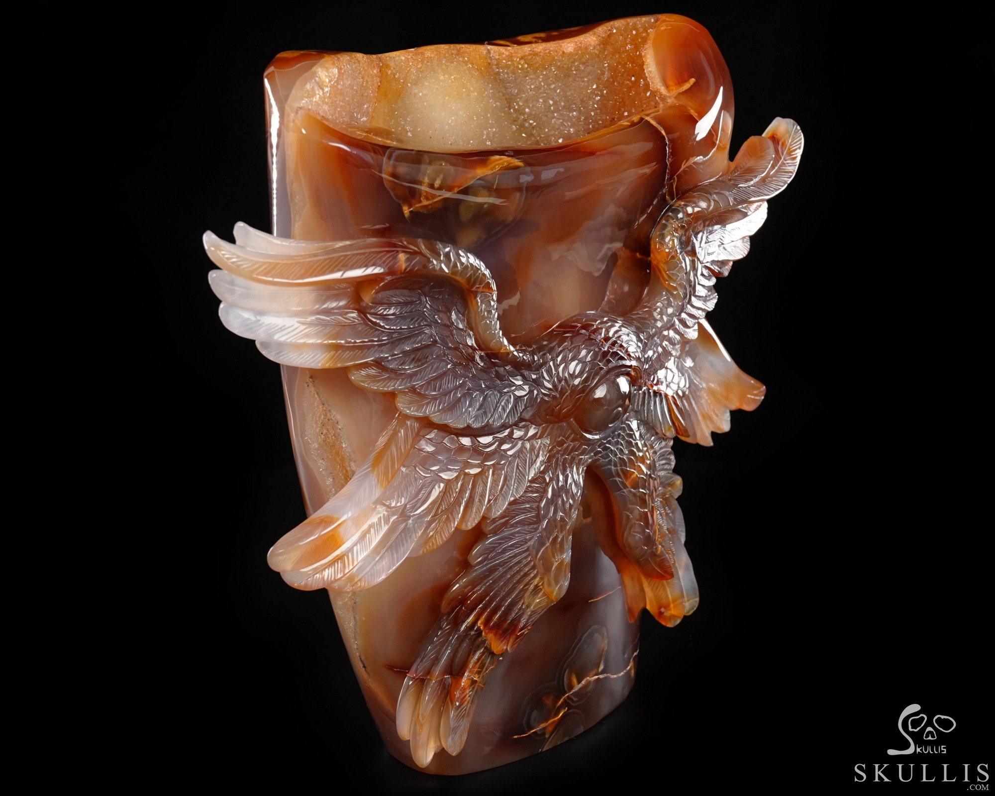 The Seraph’s Wake - 9.3" Premium Brazilian Agate Hand Carved Six-Winged Seraphim Fine Art Sculpture, Crystal Healing The Seraph’s Wake - 9.3" Premium Brazilian Agate Hand Carved Six-Winged Seraphim Fine Art Sculpture, Crystal Healing