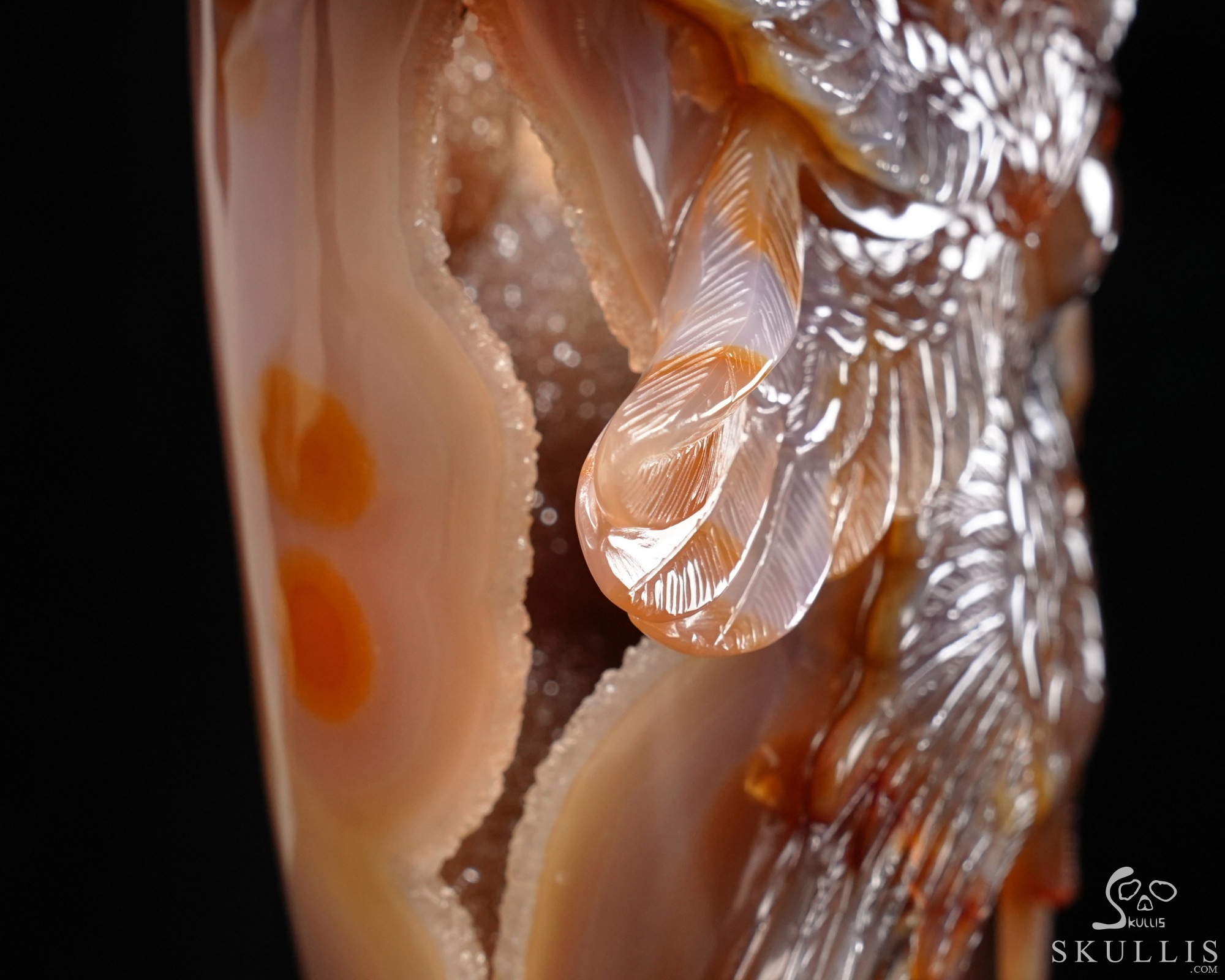 The Seraph’s Wake - 9.3" Premium Brazilian Agate Hand Carved Six-Winged Seraphim Fine Art Sculpture, Crystal Healing The Seraph’s Wake - 9.3" Premium Brazilian Agate Hand Carved Six-Winged Seraphim Fine Art Sculpture, Crystal Healing