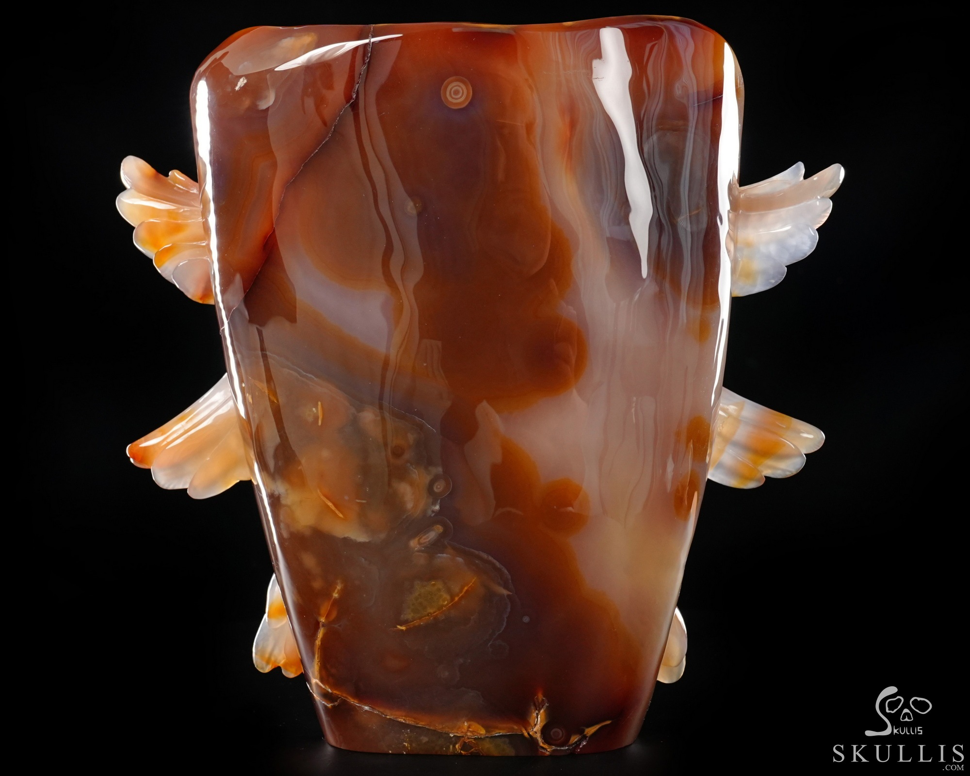 The Seraph’s Wake - 9.3" Premium Brazilian Agate Hand Carved Six-Winged Seraphim Fine Art Sculpture, Crystal Healing The Seraph’s Wake - 9.3" Premium Brazilian Agate Hand Carved Six-Winged Seraphim Fine Art Sculpture, Crystal Healing