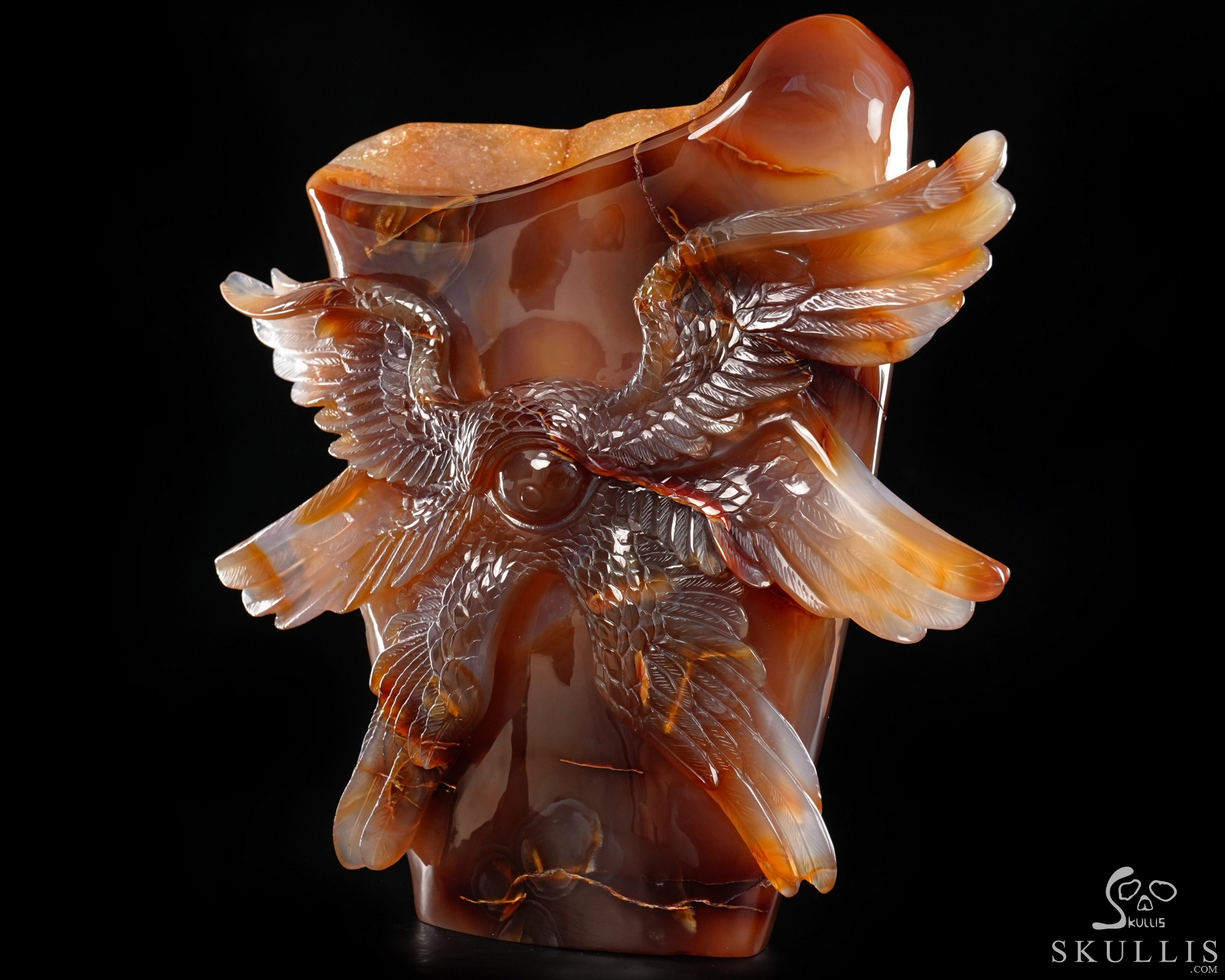 The Seraph’s Wake - 9.3" Premium Brazilian Agate Hand Carved Six-Winged Seraphim Fine Art Sculpture, Crystal Healing The Seraph’s Wake - 9.3" Premium Brazilian Agate Hand Carved Six-Winged Seraphim Fine Art Sculpture, Crystal Healing