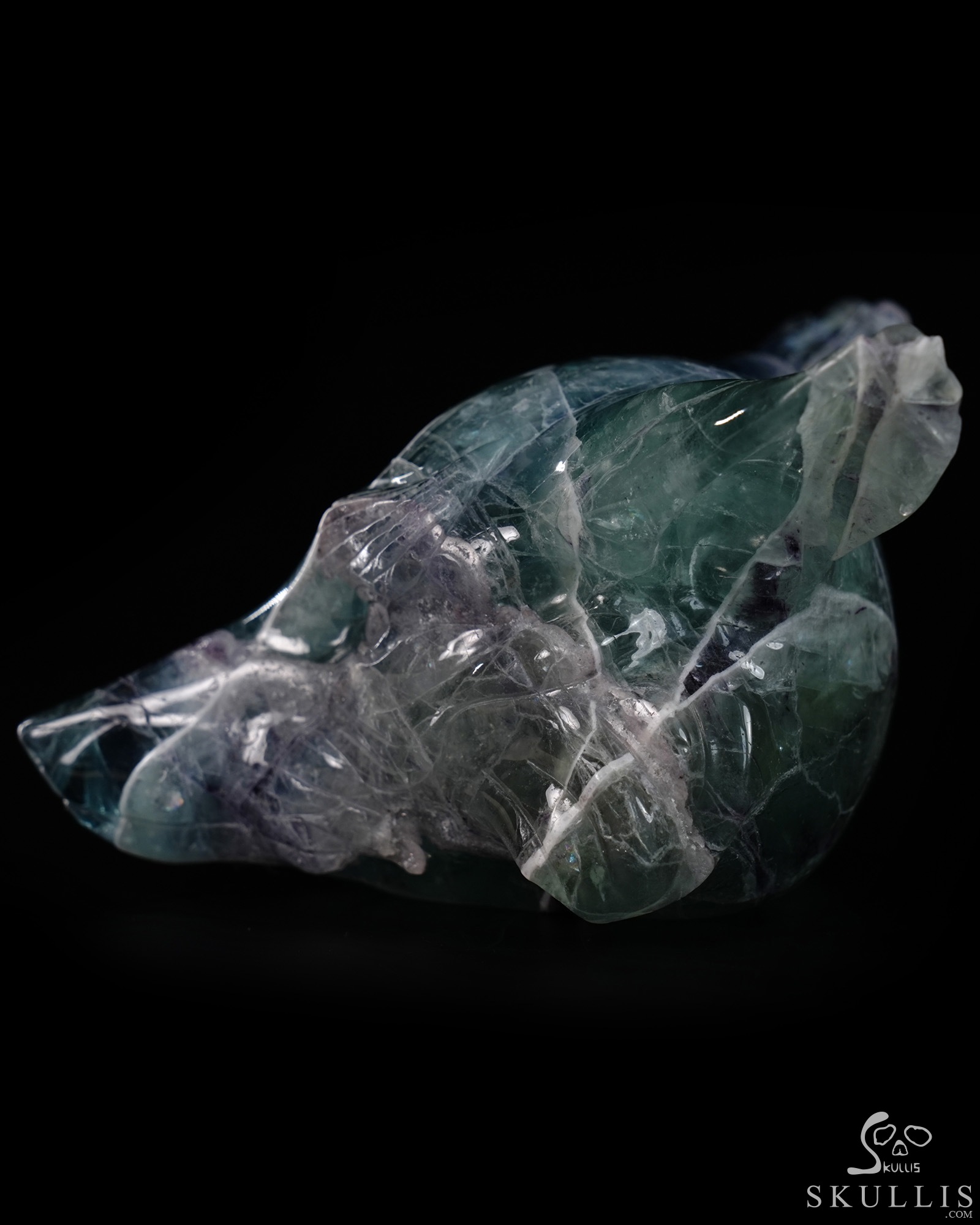 5.2" Fluorite Hand Carved Crystal Fox Fine Art Sculpture, Crystal Healing 5.2" Fluorite Hand Carved Crystal Fox Fine Art Sculpture, Crystal Healing