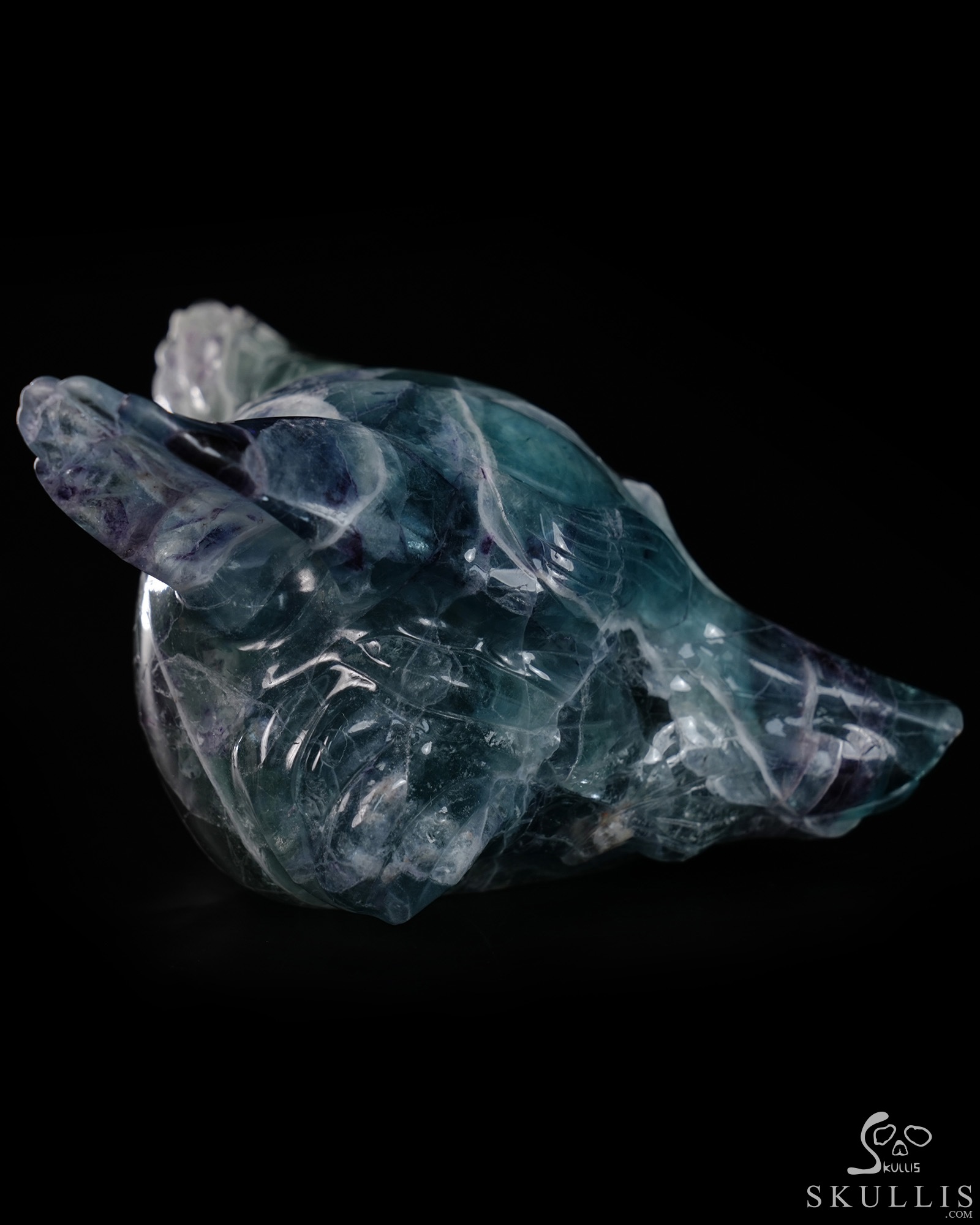 5.2" Fluorite Hand Carved Crystal Fox Fine Art Sculpture, Crystal Healing 5.2" Fluorite Hand Carved Crystal Fox Fine Art Sculpture, Crystal Healing