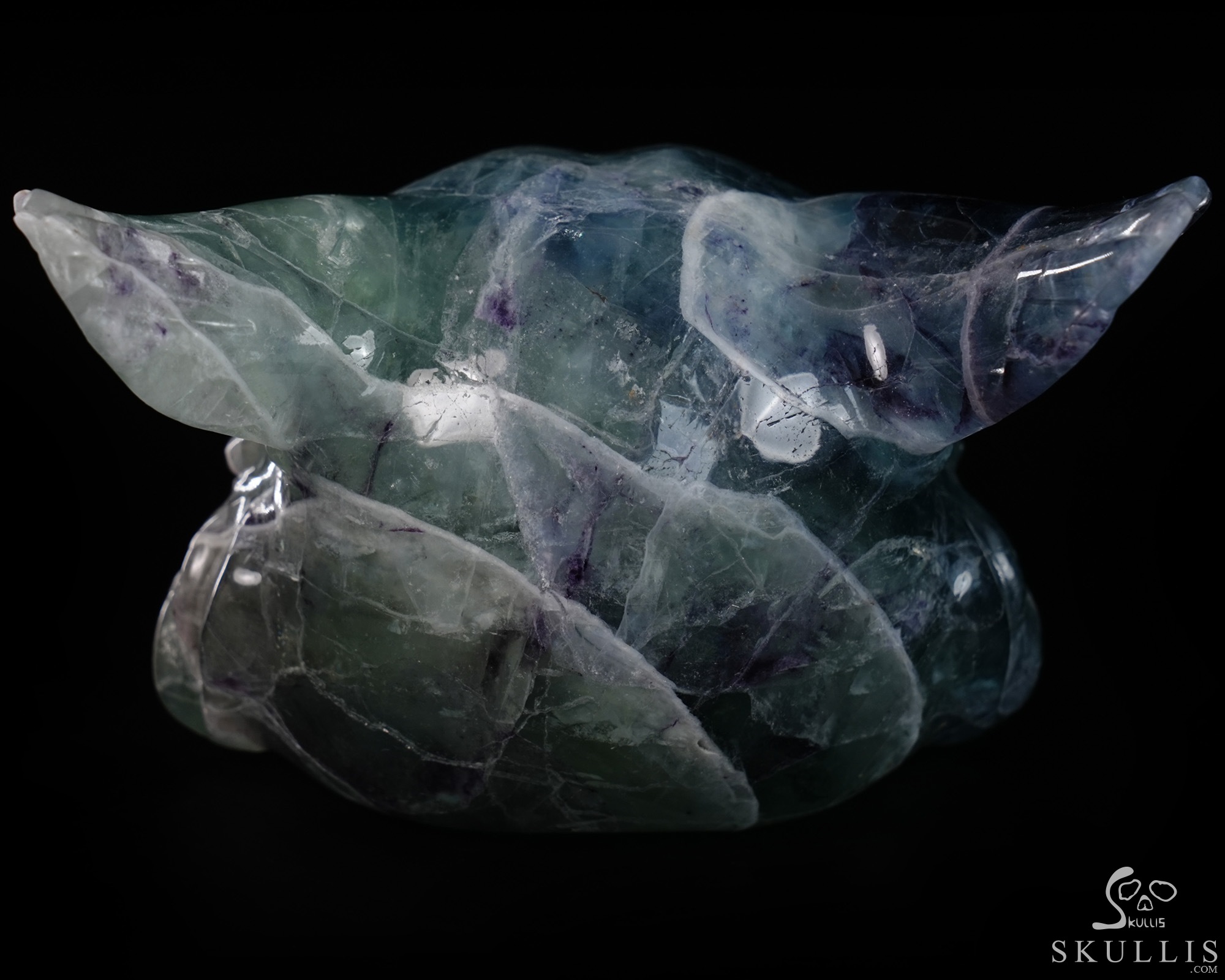 5.2" Fluorite Hand Carved Crystal Fox Fine Art Sculpture, Crystal Healing 5.2" Fluorite Hand Carved Crystal Fox Fine Art Sculpture, Crystal Healing