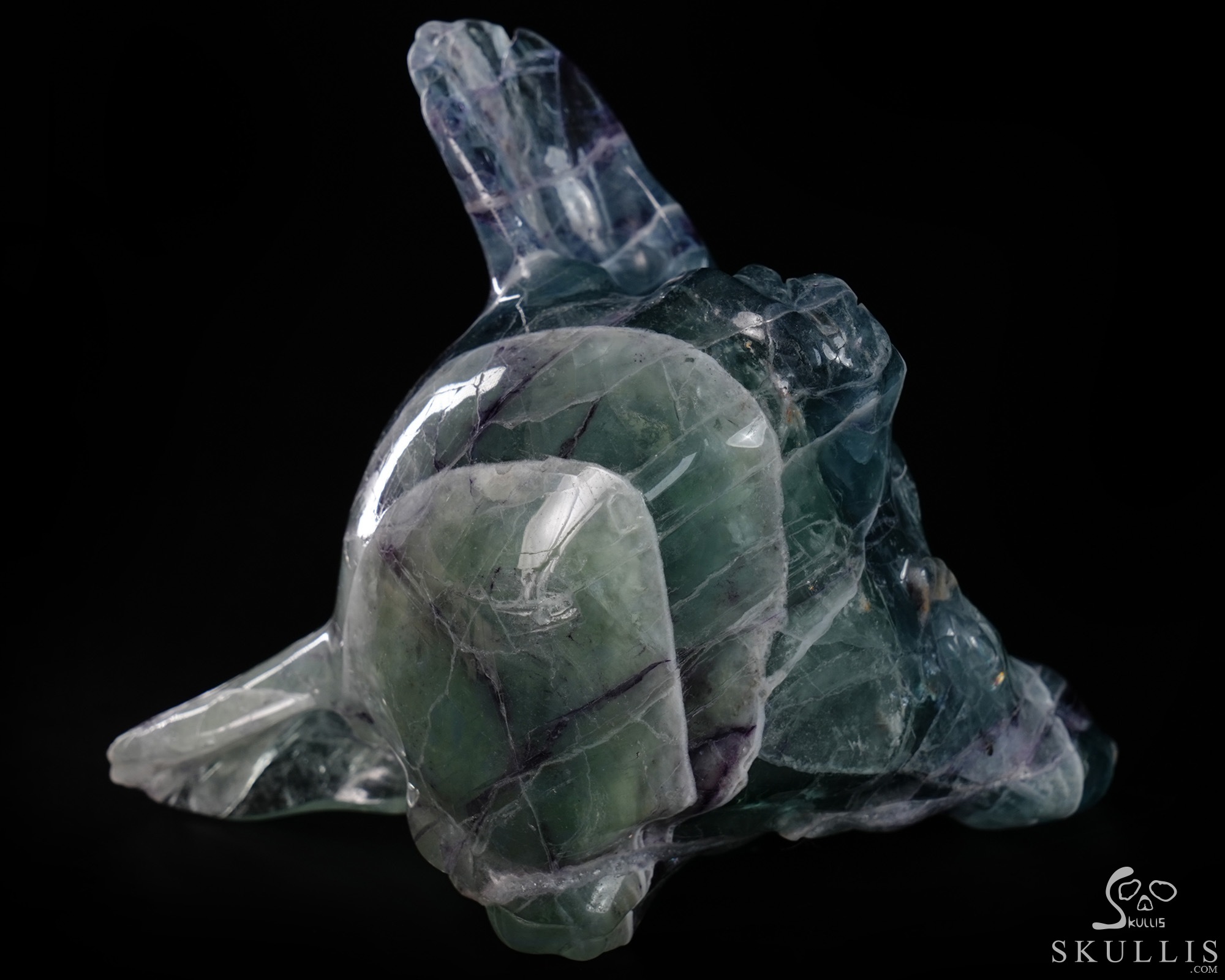 5.2" Fluorite Hand Carved Crystal Fox Fine Art Sculpture, Crystal Healing 5.2" Fluorite Hand Carved Crystal Fox Fine Art Sculpture, Crystal Healing