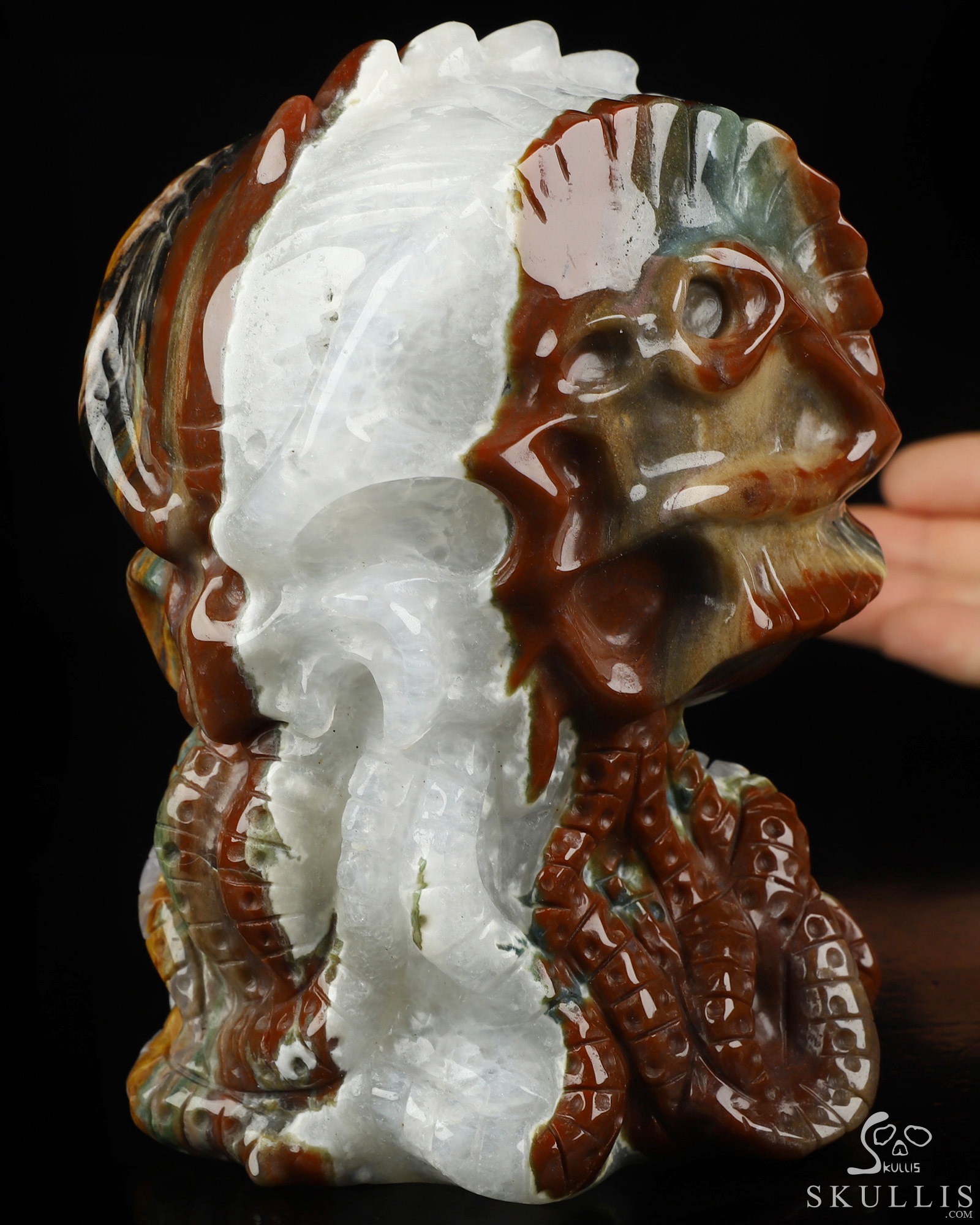5.9" Indian Agate Hand Carved Crystal Octopus Sculpture, Crystal Healing 5.9" Indian Agate Hand Carved Crystal Octopus Sculpture, Crystal Healing