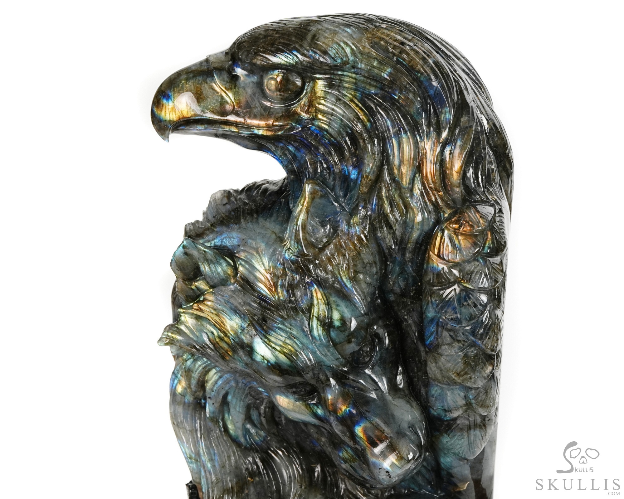 June 9, 2026 ACSAD (A Crystal Skull a Day) - Shamanic Soul - 6.3" Carved Labradorite Eagle Wolf Crystal Skull Fine Art Sculpture, Crystal Healing June 9, 2026 ACSAD (A Crystal Skull a Day) - Shamanic Soul - 6.3" Carved Labradorite Eagle Wolf Crystal Skull Fine Art Sculpture, Crystal Healing