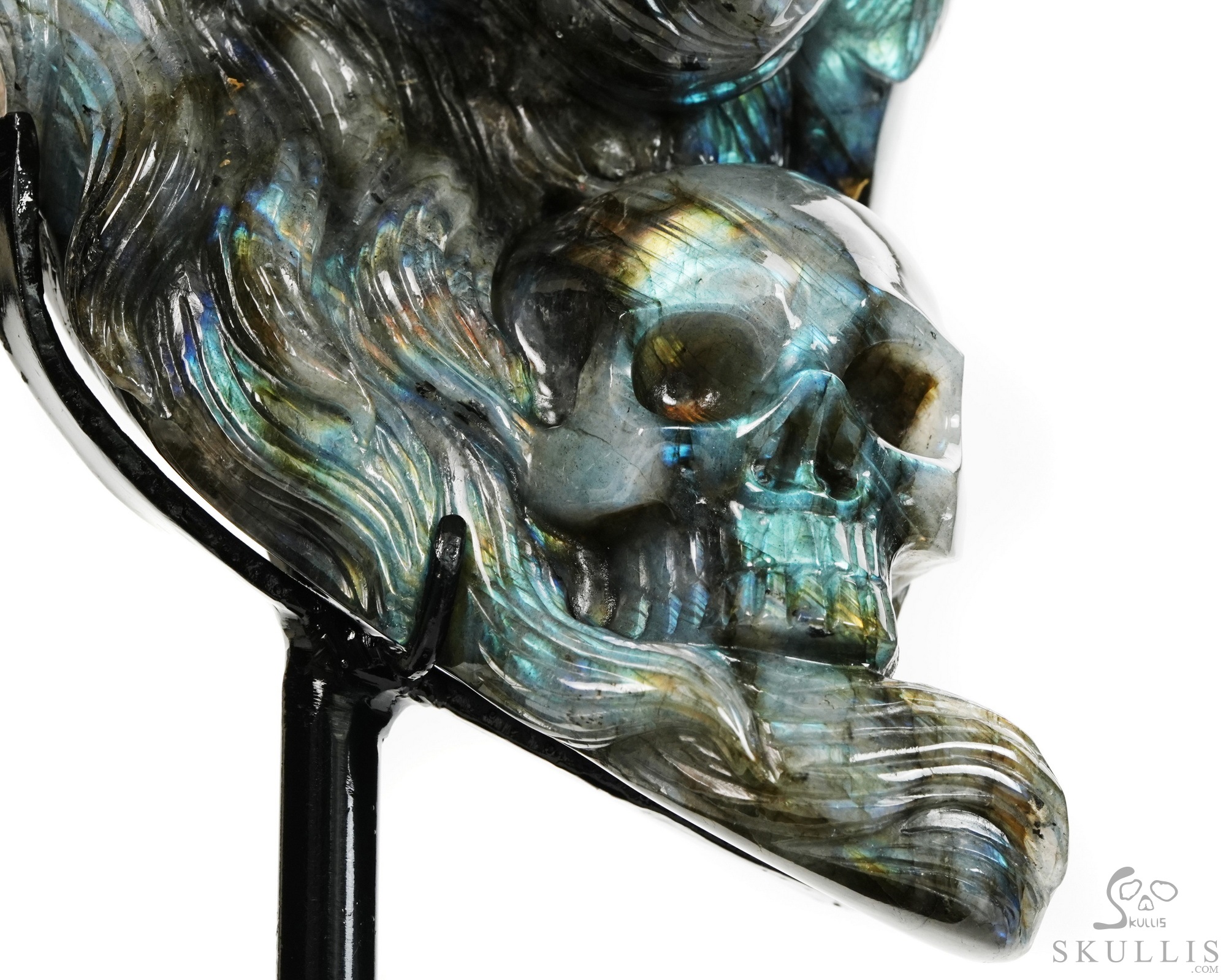 June 9, 2026 ACSAD (A Crystal Skull a Day) - Shamanic Soul - 6.3" Carved Labradorite Eagle Wolf Crystal Skull Fine Art Sculpture, Crystal Healing June 9, 2026 ACSAD (A Crystal Skull a Day) - Shamanic Soul - 6.3" Carved Labradorite Eagle Wolf Crystal Skull Fine Art Sculpture, Crystal Healing