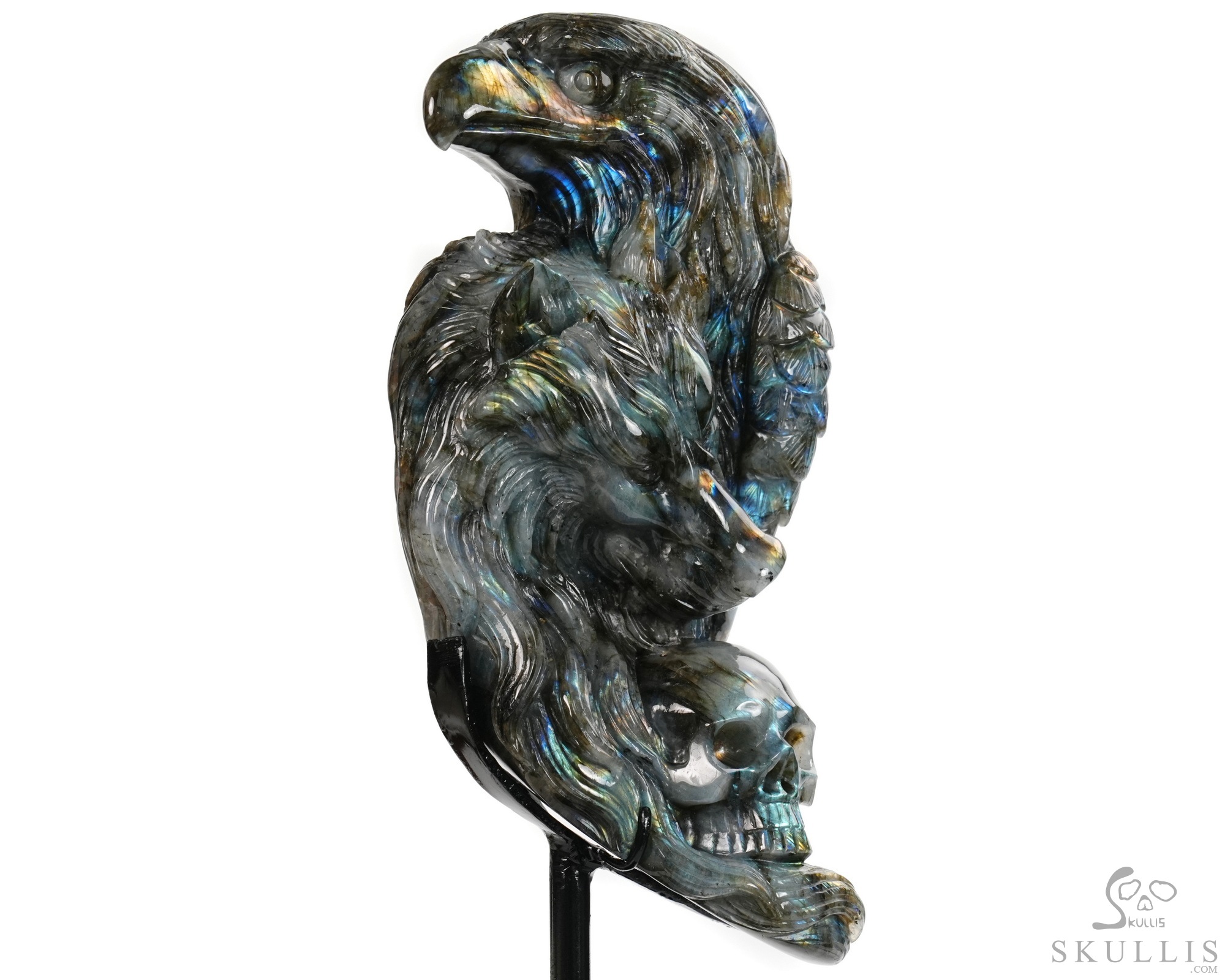 June 9, 2026 ACSAD (A Crystal Skull a Day) - Shamanic Soul - 6.3" Carved Labradorite Eagle Wolf Crystal Skull Fine Art Sculpture, Crystal Healing June 9, 2026 ACSAD (A Crystal Skull a Day) - Shamanic Soul - 6.3" Carved Labradorite Eagle Wolf Crystal Skull Fine Art Sculpture, Crystal Healing