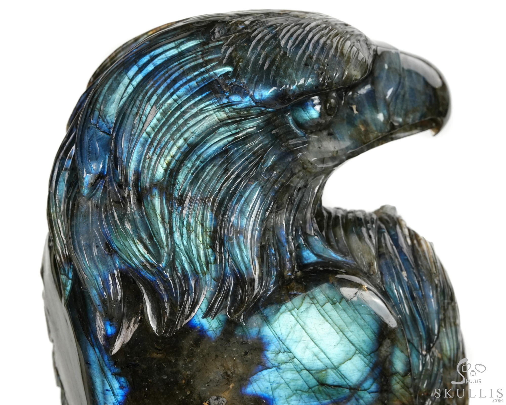 June 9, 2026 ACSAD (A Crystal Skull a Day) - Shamanic Soul - 6.3" Carved Labradorite Eagle Wolf Crystal Skull Fine Art Sculpture, Crystal Healing June 9, 2026 ACSAD (A Crystal Skull a Day) - Shamanic Soul - 6.3" Carved Labradorite Eagle Wolf Crystal Skull Fine Art Sculpture, Crystal Healing