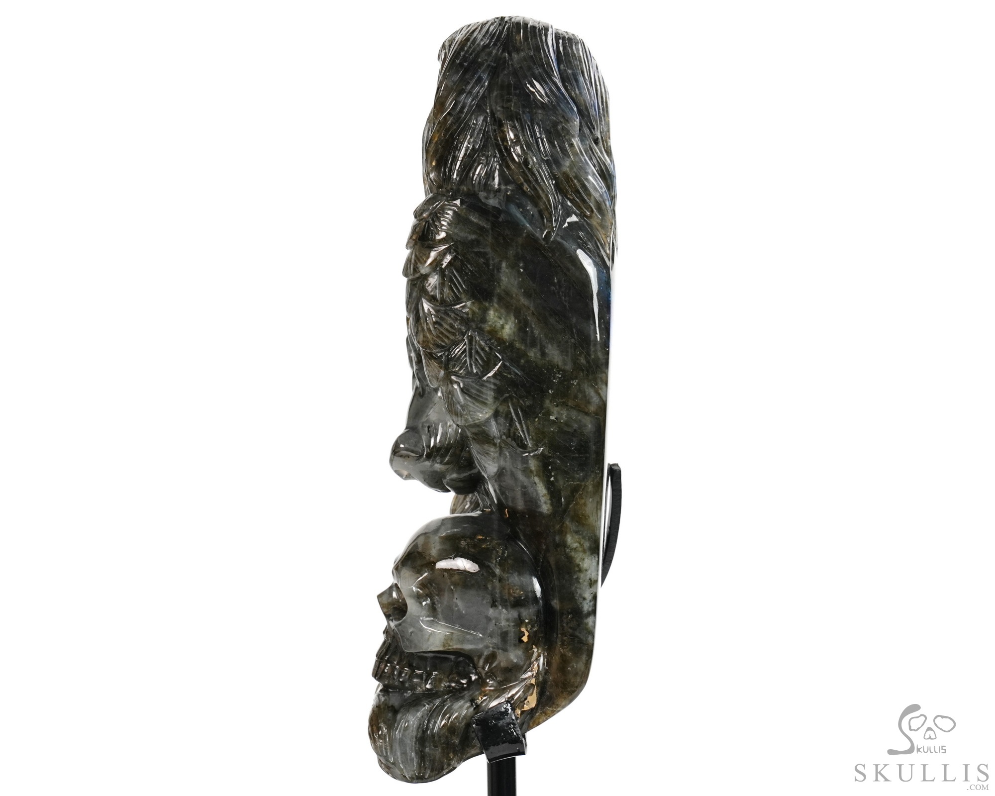 June 9, 2026 ACSAD (A Crystal Skull a Day) - Shamanic Soul - 6.3" Carved Labradorite Eagle Wolf Crystal Skull Fine Art Sculpture, Crystal Healing June 9, 2026 ACSAD (A Crystal Skull a Day) - Shamanic Soul - 6.3" Carved Labradorite Eagle Wolf Crystal Skull Fine Art Sculpture, Crystal Healing