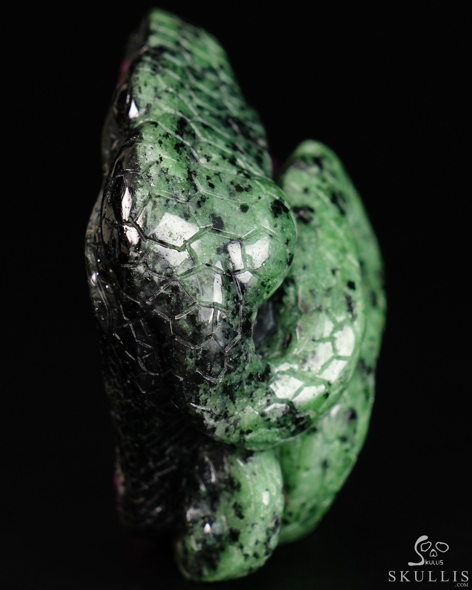 June 11, 2026 ACSAD (A Crystal Skull a Day) - The Poison & The Peony - 3.2" Carved Ruby Zoisite Crystal Skull with Coiled Serpent Sculpture, Crystal Healing June 11, 2026 ACSAD (A Crystal Skull a Day) - The Poison & The Peony - 3.2" Carved Ruby Zoisite Crystal Skull with Coiled Serpent Sculpture, Crystal Healing