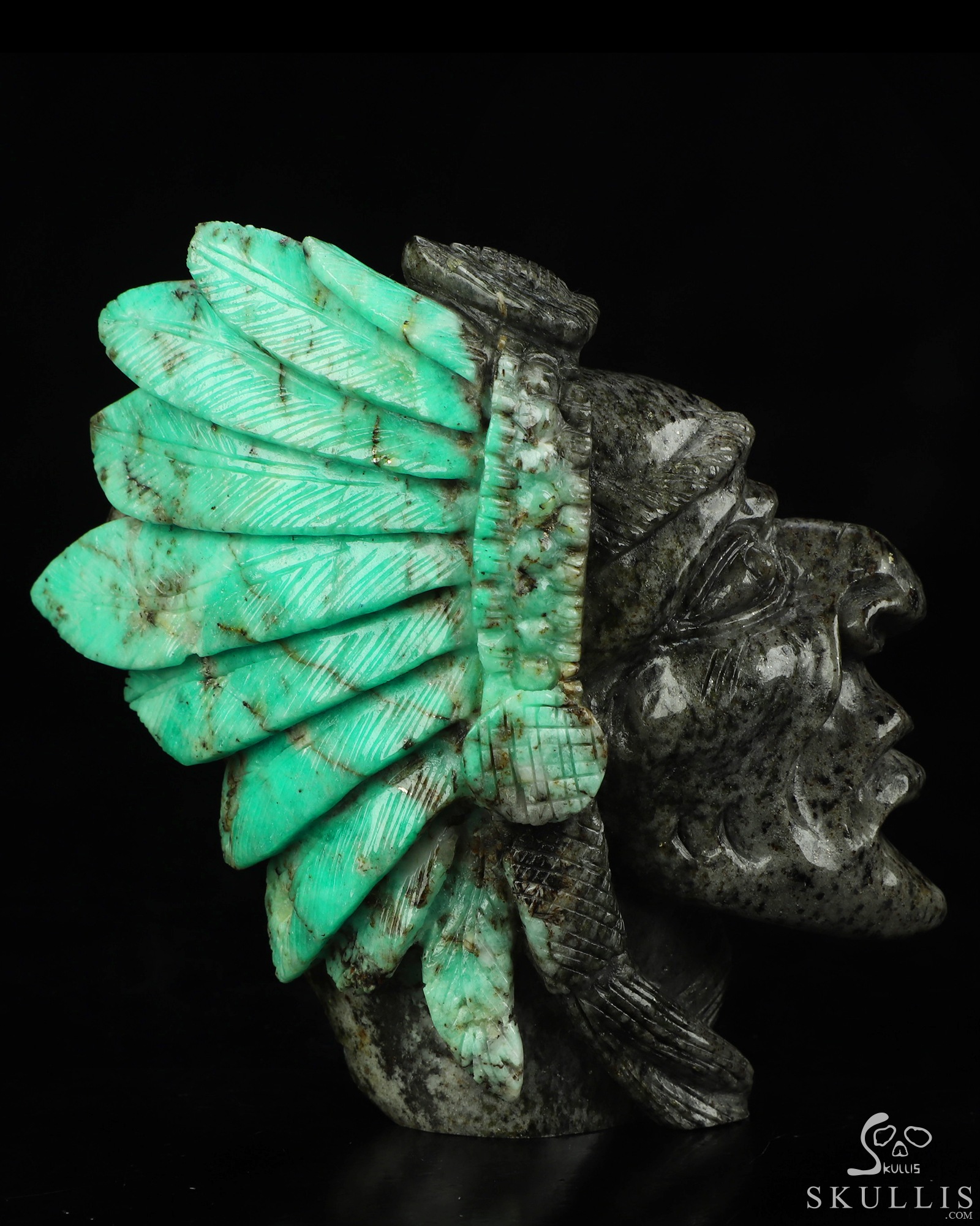 Gemstone 4.1" Emerald Hand Carved Indian Crystal Skull Sculpture, Crystal Healing Gemstone 4.1" Emerald Hand Carved Indian Crystal Skull Sculpture, Crystal Healing