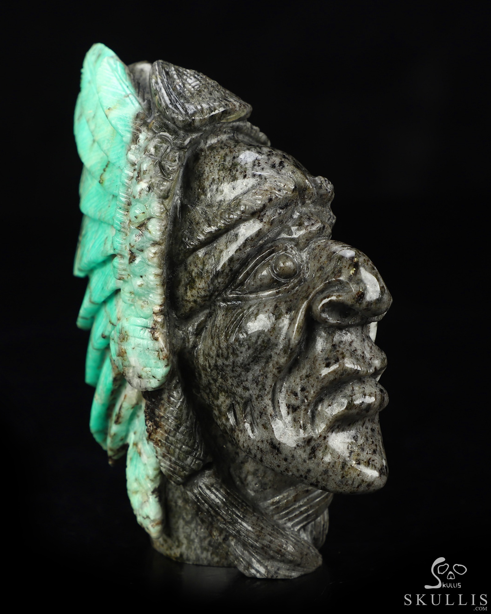 Gemstone 4.1" Emerald Hand Carved Indian Crystal Skull Sculpture, Crystal Healing Gemstone 4.1" Emerald Hand Carved Indian Crystal Skull Sculpture, Crystal Healing