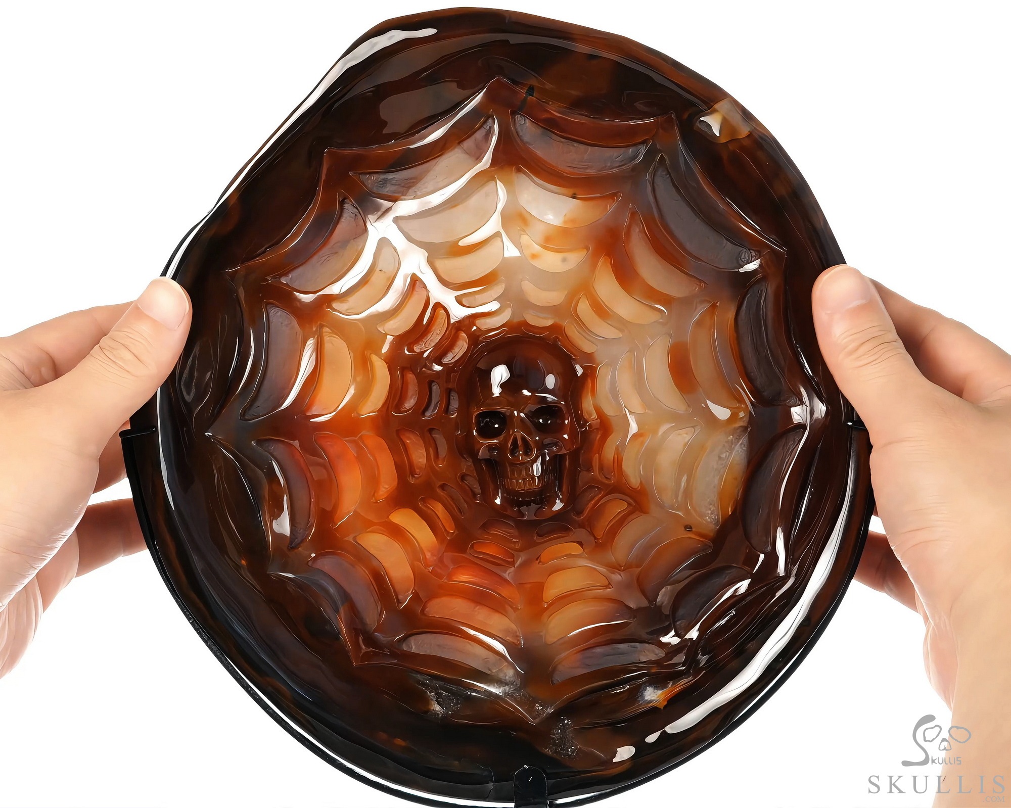 June 15, 2026 ACSAD (A Crystal Skull a Day) - Behind the Lattice - 9.1" Carved Premium Brazilian Agate Geode Spider Web Crystal Skull Sculpture With A Stand , Crystal Healing June 15, 2026 ACSAD (A Crystal Skull a Day) - Behind the Lattice - 9.1" Carved Premium Brazilian Agate Geode Spider Web Crystal Skull Sculpture With A Stand , Crystal Healing