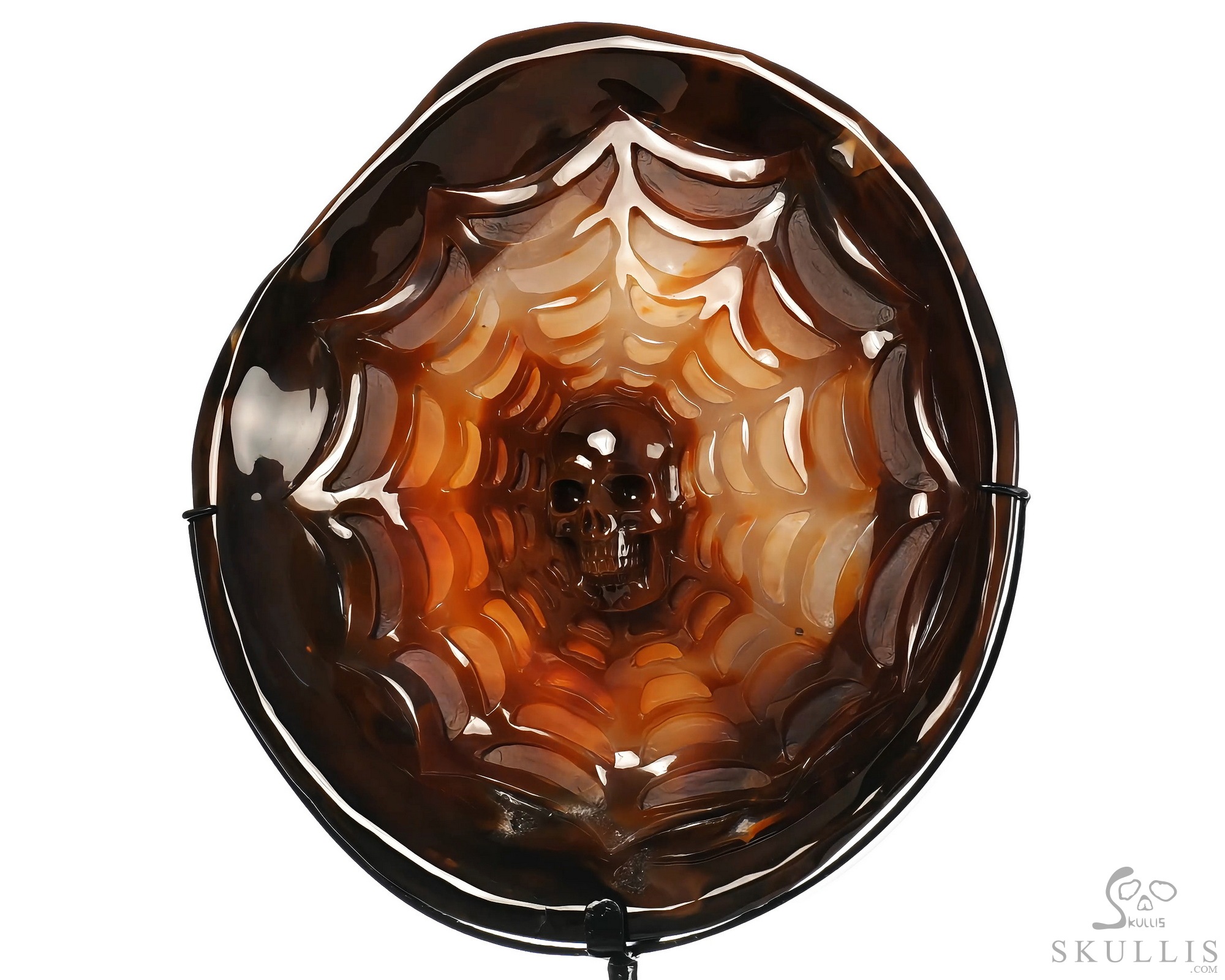 June 15, 2026 ACSAD (A Crystal Skull a Day) - Behind the Lattice - 9.1" Carved Premium Brazilian Agate Geode Spider Web Crystal Skull Sculpture With A Stand , Crystal Healing June 15, 2026 ACSAD (A Crystal Skull a Day) - Behind the Lattice - 9.1" Carved Premium Brazilian Agate Geode Spider Web Crystal Skull Sculpture With A Stand , Crystal Healing