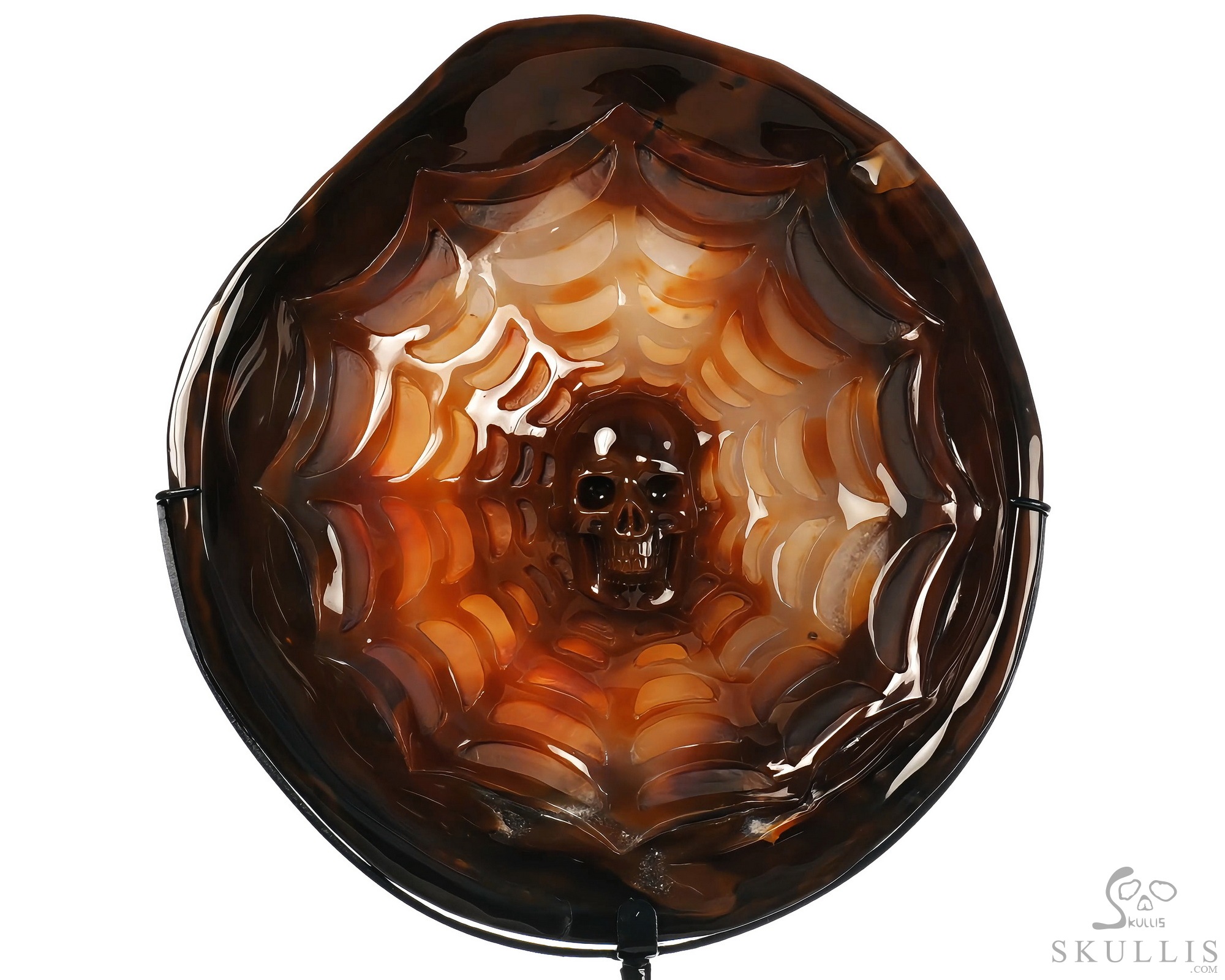 June 15, 2026 ACSAD (A Crystal Skull a Day) - Behind the Lattice - 9.1" Carved Premium Brazilian Agate Geode Spider Web Crystal Skull Sculpture With A Stand , Crystal Healing June 15, 2026 ACSAD (A Crystal Skull a Day) - Behind the Lattice - 9.1" Carved Premium Brazilian Agate Geode Spider Web Crystal Skull Sculpture With A Stand , Crystal Healing