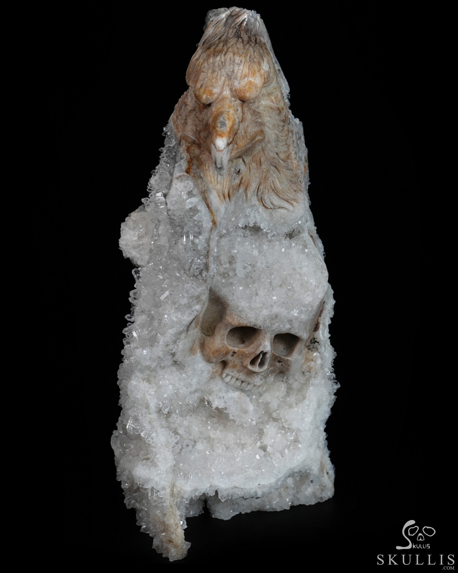 July 15, 2026 ACSAD (A Crystal Skull a Day) - Above All Things - 8.3" Carved Quartz Rock Druse Crystal Skull Fine Art Sculpture, Crystal Healing July 15, 2026 ACSAD (A Crystal Skull a Day) - Above All Things - 8.3" Carved Quartz Rock Druse Crystal Skull Fine Art Sculpture, Crystal Healing