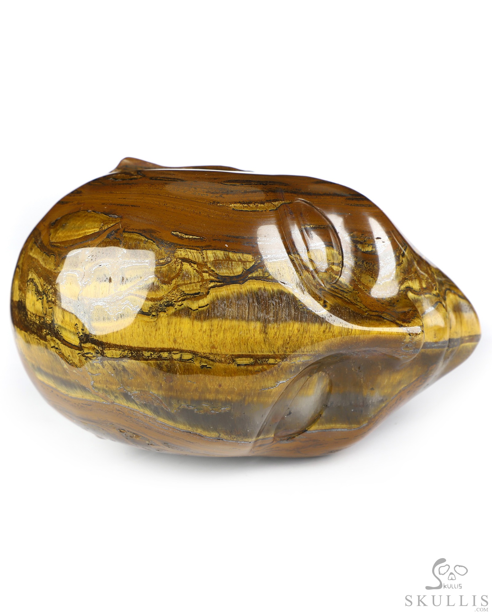 4.1" Tiger Iron Eye Hand Carved Fairy Elf Alien Crystal Skull Companion Sculpture, Crystal Healing 4.1" Tiger Iron Eye Hand Carved Fairy Elf Alien Crystal Skull Companion Sculpture, Crystal Healing