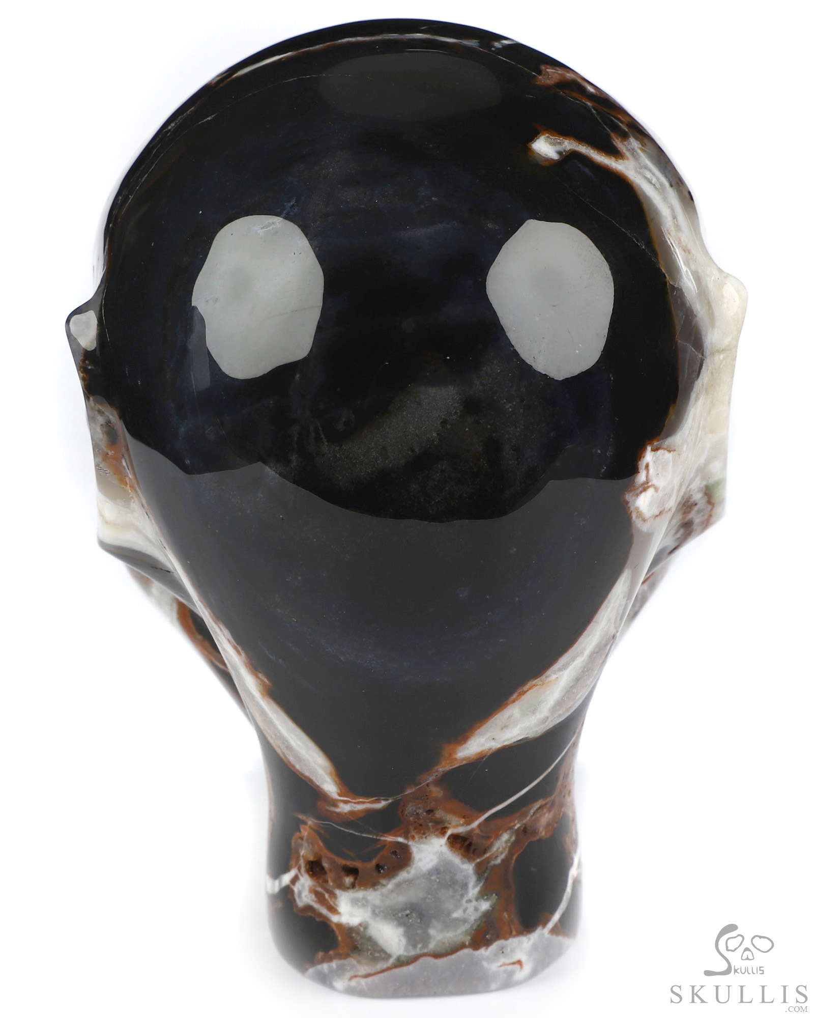 4.0" Black Zebra Agate Hand Carved Fairy Elf Alien Crystal Skull Companion Sculpture, Crystal Healing 4.0" Black Zebra Agate Hand Carved Fairy Elf Alien Crystal Skull Companion Sculpture, Crystal Healing