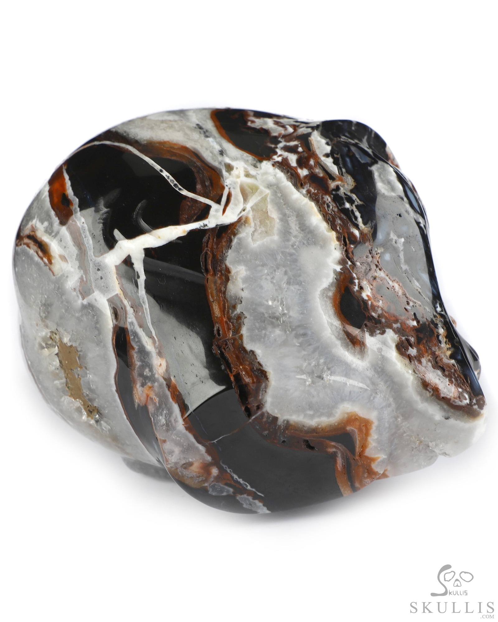 4.0" Black Zebra Agate Star Being Female Alien Crystal Skull Companion, Hand Carved Gemstone Fine Art Sculpture, Reiki Healing Stone Statue 4.0" Black Zebra Agate Star Being Female Alien Crystal Skull Companion, Hand Carved Gemstone Fine Art Sculpture, Reiki Healing Stone Statue