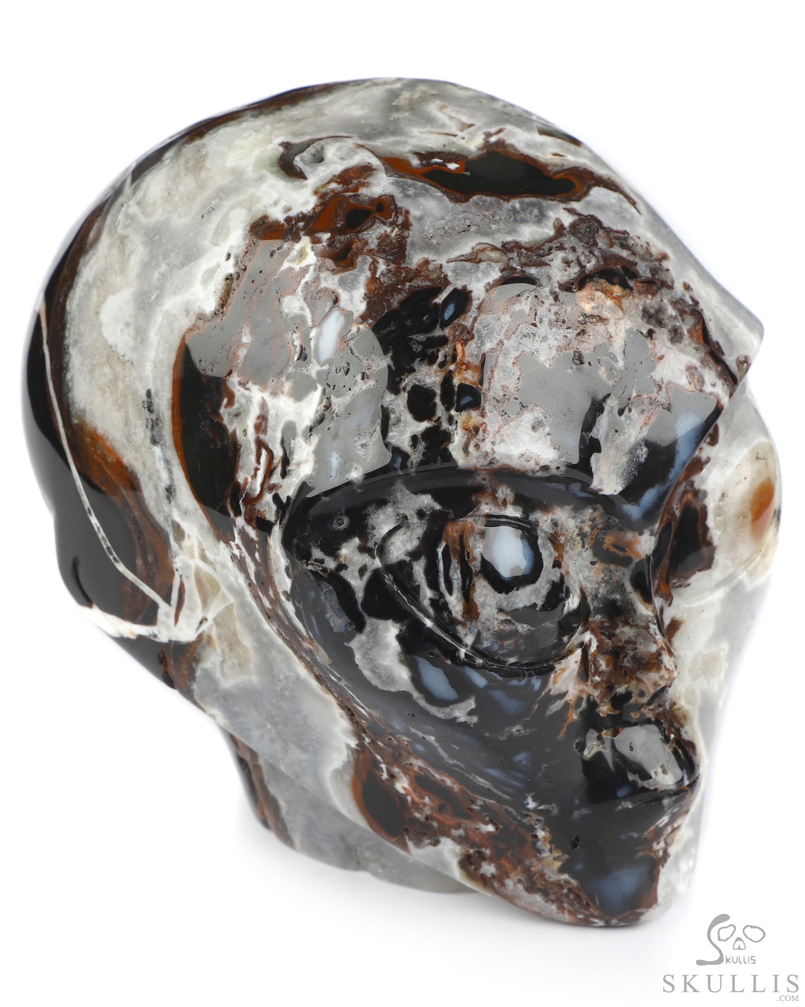 4.0" Black Zebra Agate Star Being Female Alien Crystal Skull Companion, Hand Carved Gemstone Fine Art Sculpture, Reiki Healing Stone Statue 4.0" Black Zebra Agate Star Being Female Alien Crystal Skull Companion, Hand Carved Gemstone Fine Art Sculpture, Reiki Healing Stone Statue