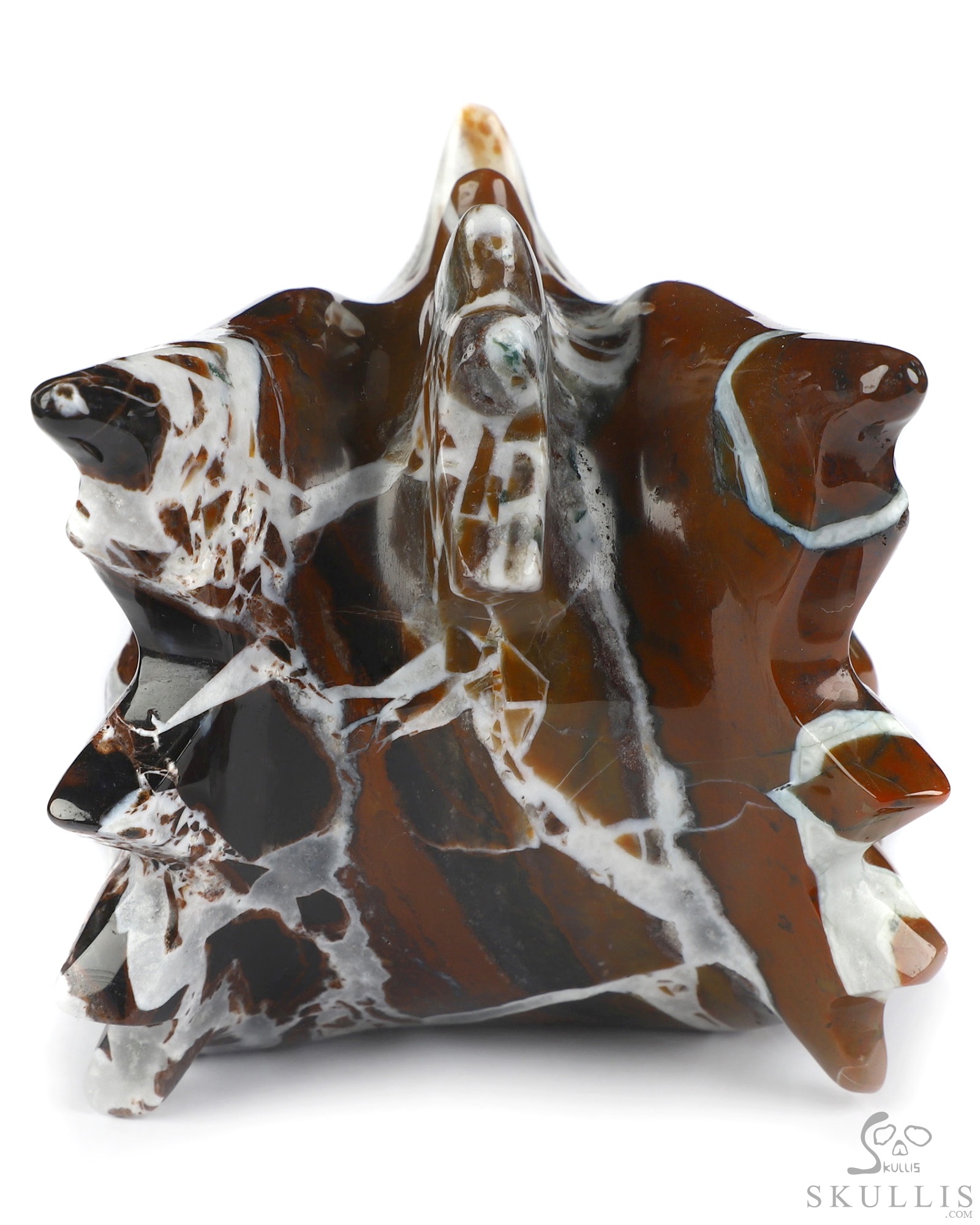 5.8" Black Zebra Agate Hand Carved Crystal Dragon Head Skull Sculpture, Crystal Healing 5.8" Black Zebra Agate Hand Carved Crystal Dragon Head Skull Sculpture, Crystal Healing