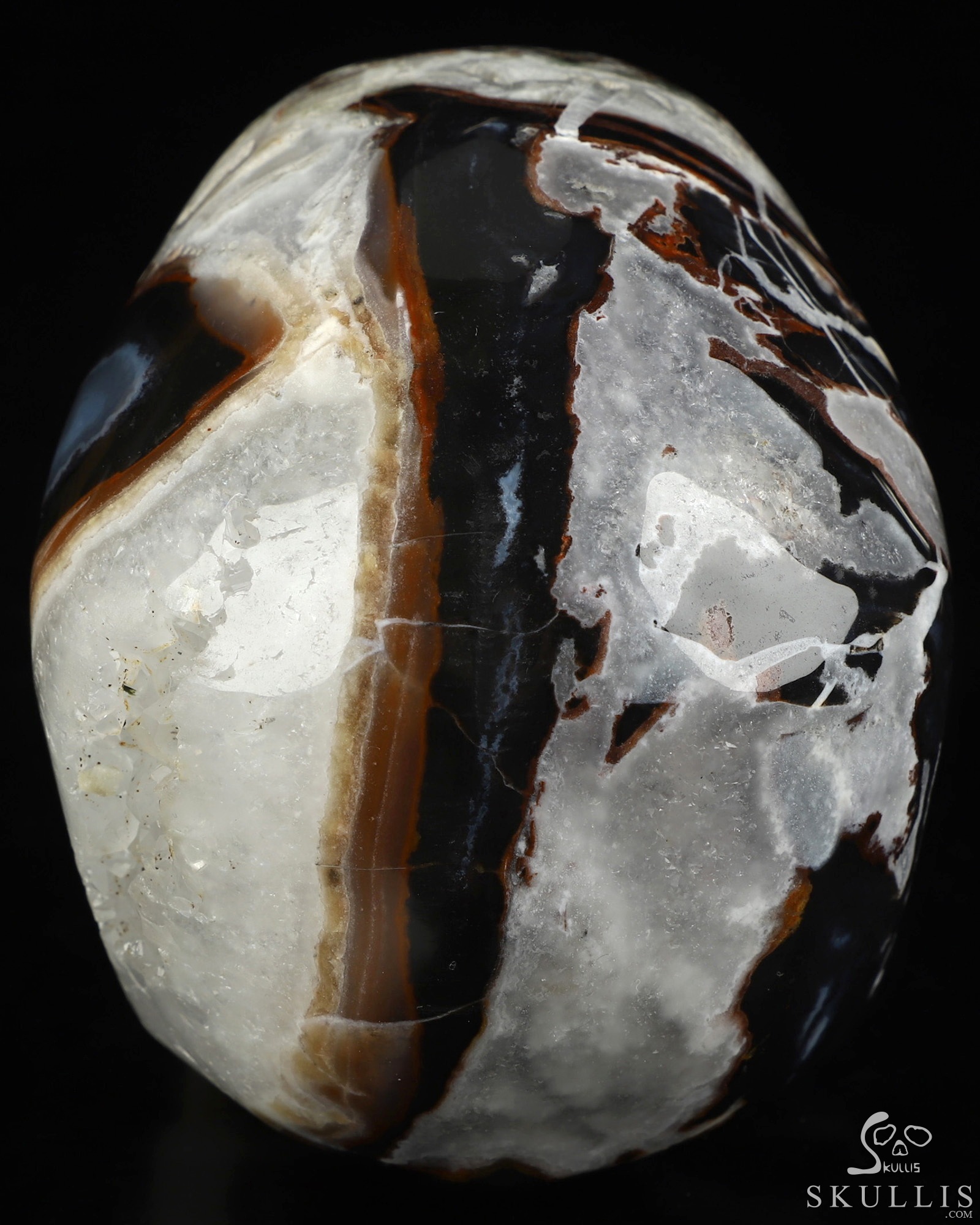 5.0" Black Zebra Agate Hand Carved Crystal Skull, Super Realistic, Crystal Healing 5.0" Black Zebra Agate Hand Carved Crystal Skull, Super Realistic, Crystal Healing