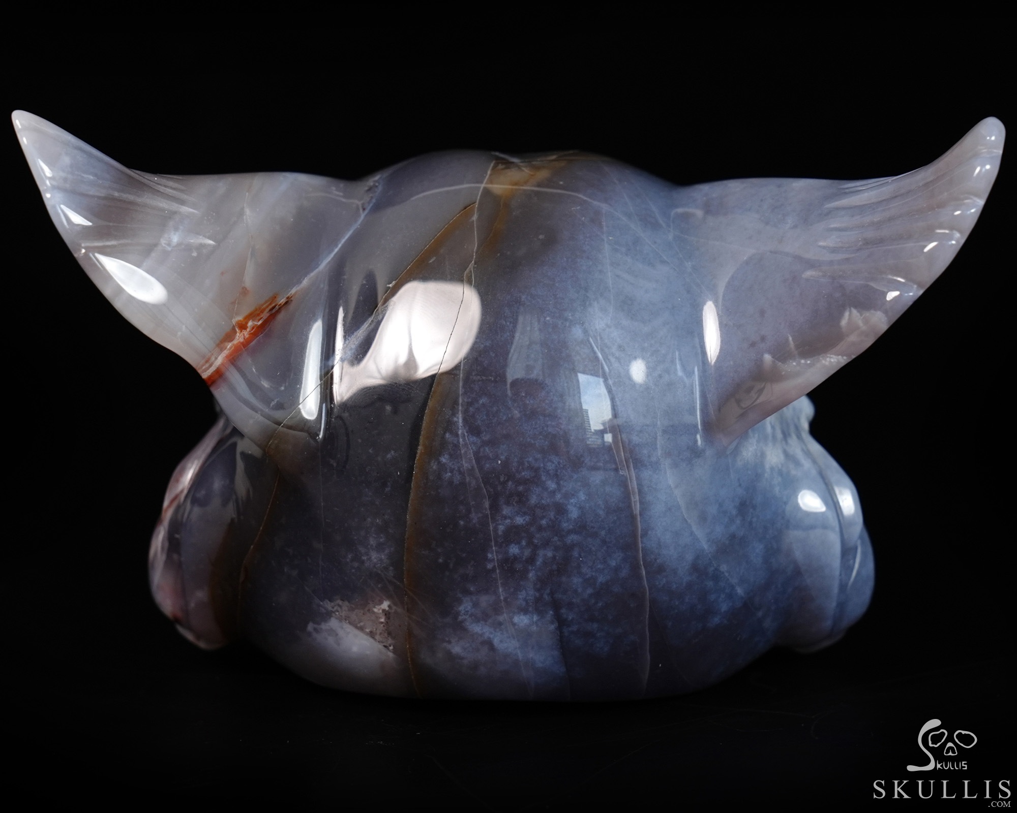 5.2" Black Zebra Agate Hand Carved Crystal Fox Fine Art Sculpture, Crystal Healing 5.2" Black Zebra Agate Hand Carved Crystal Fox Fine Art Sculpture, Crystal Healing