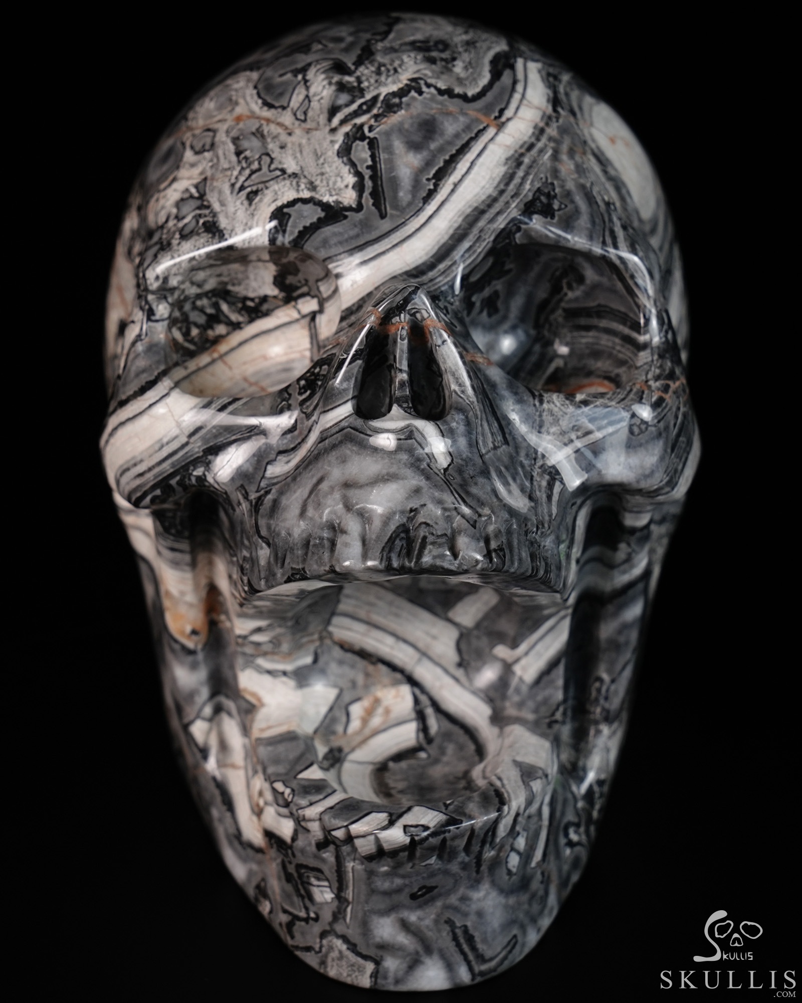 5.2" Crocodile Jasper Hand Carved Laughing Crystal Skull Sculpture, Crystal Healing 5.2" Crocodile Jasper Hand Carved Laughing Crystal Skull Sculpture, Crystal Healing