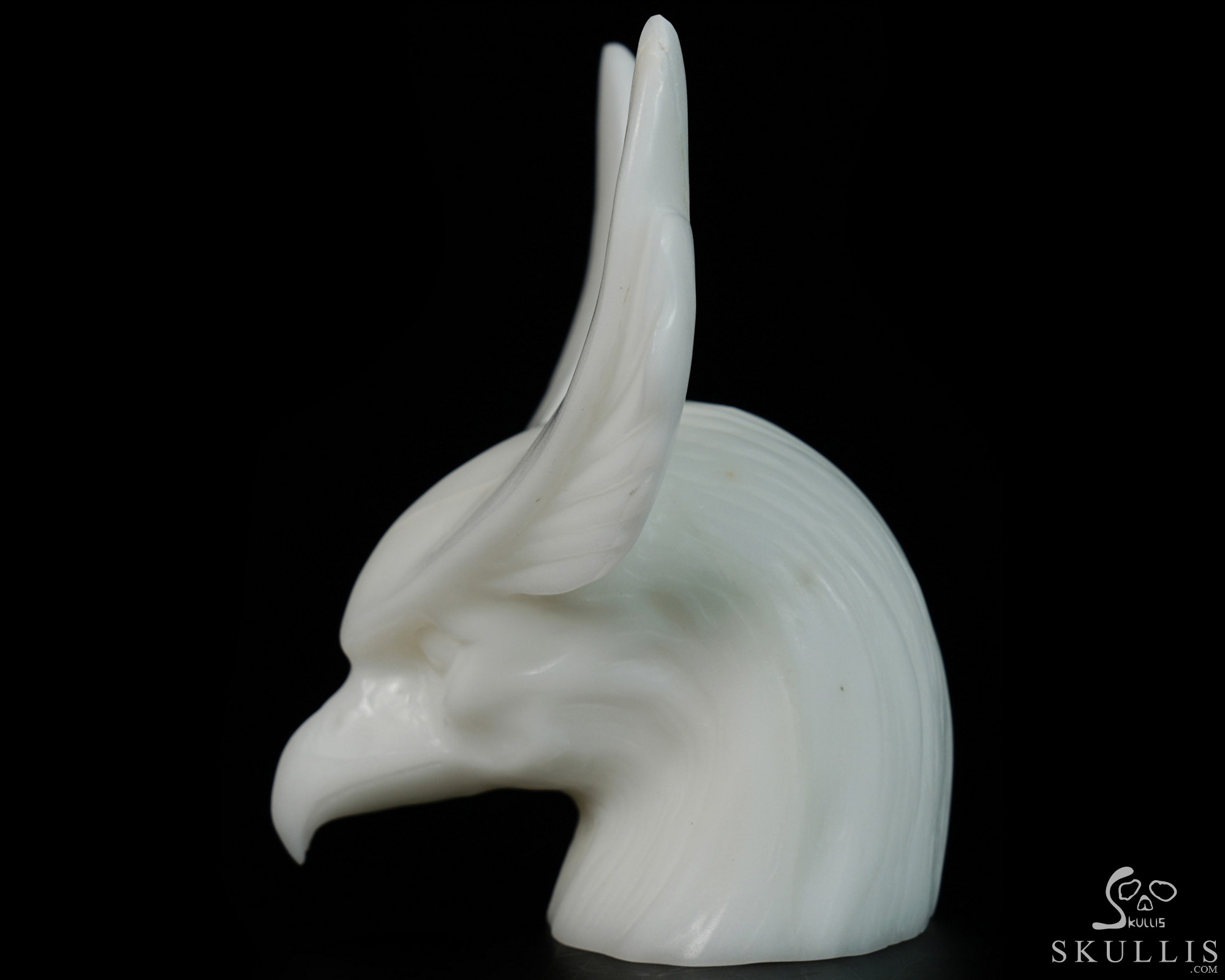 5.0" White Jade Hand Carved Crystal Eagle Fine Art Sculpture, Crystal Healing 5.0" White Jade Hand Carved Crystal Eagle Fine Art Sculpture, Crystal Healing